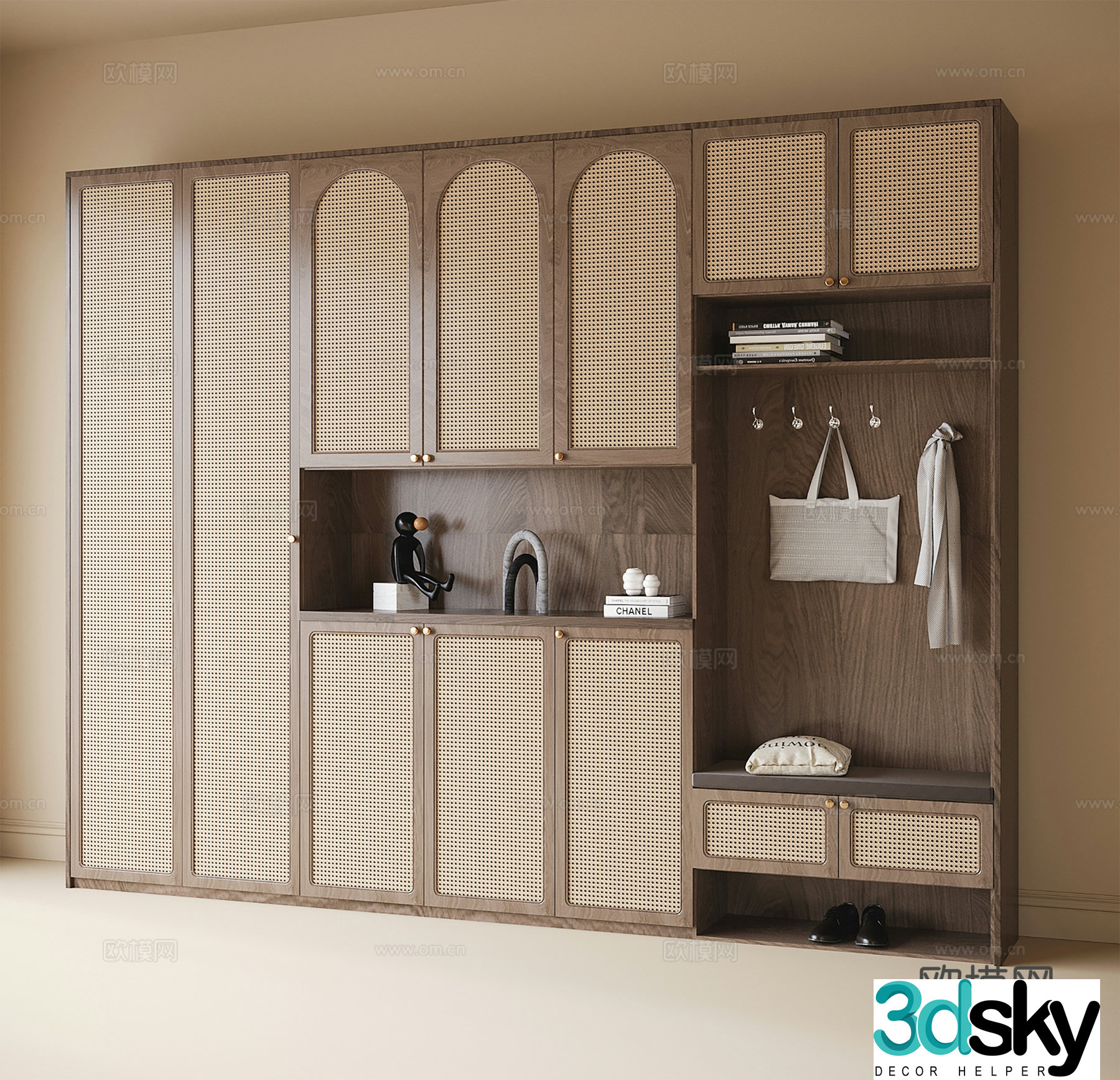 Log wind shoe cabinet 3d model
