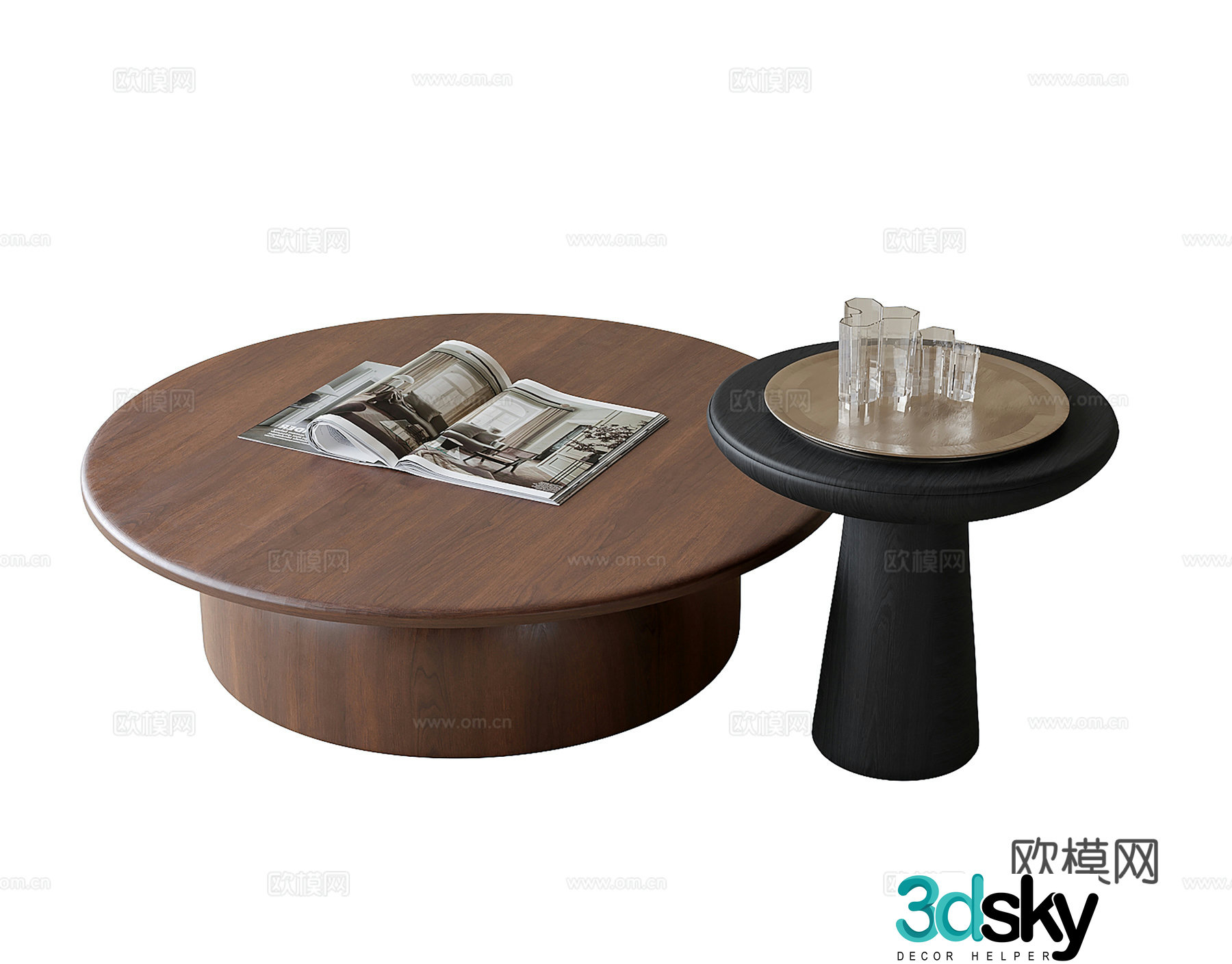 Modern coffee table mother and child coffee table 3d model