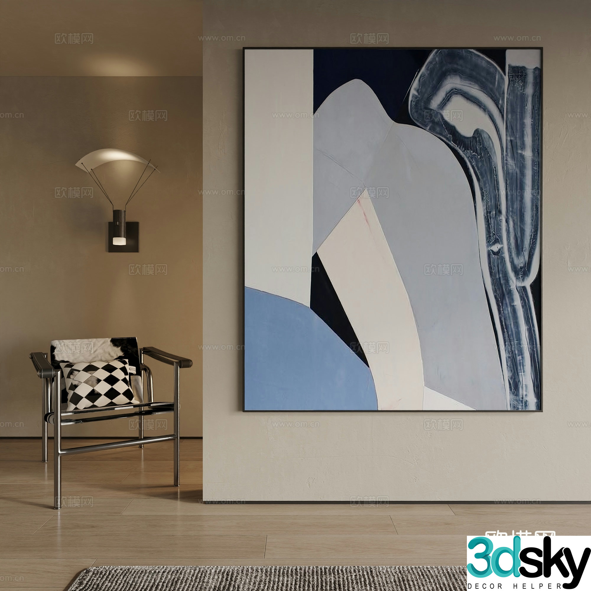Modern decorative painting 3d model