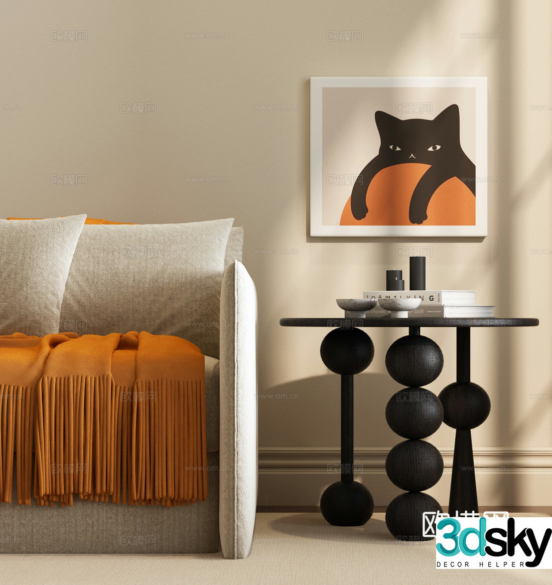 Modern angle table Modern side table Modern French angle table Modern French side table 3D model