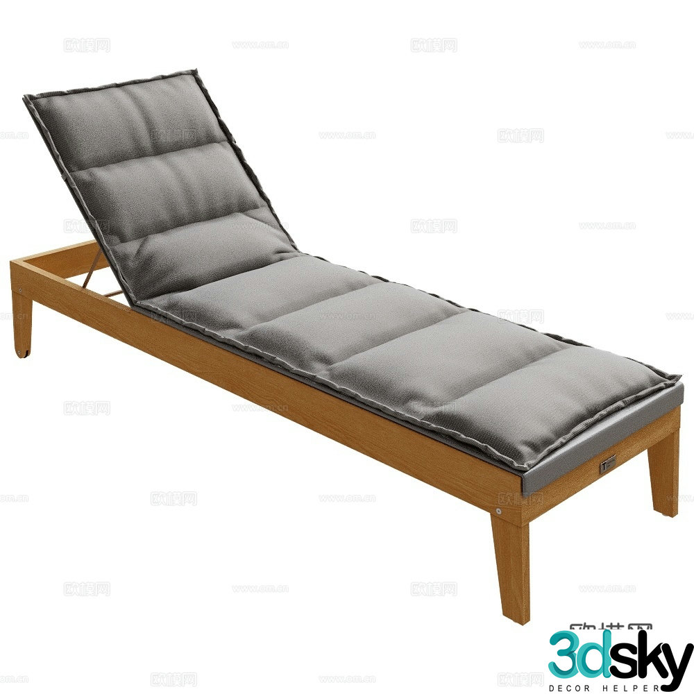 Traditional modern minimalist outdoor lounge chair outdoor chair recliner 3d model
