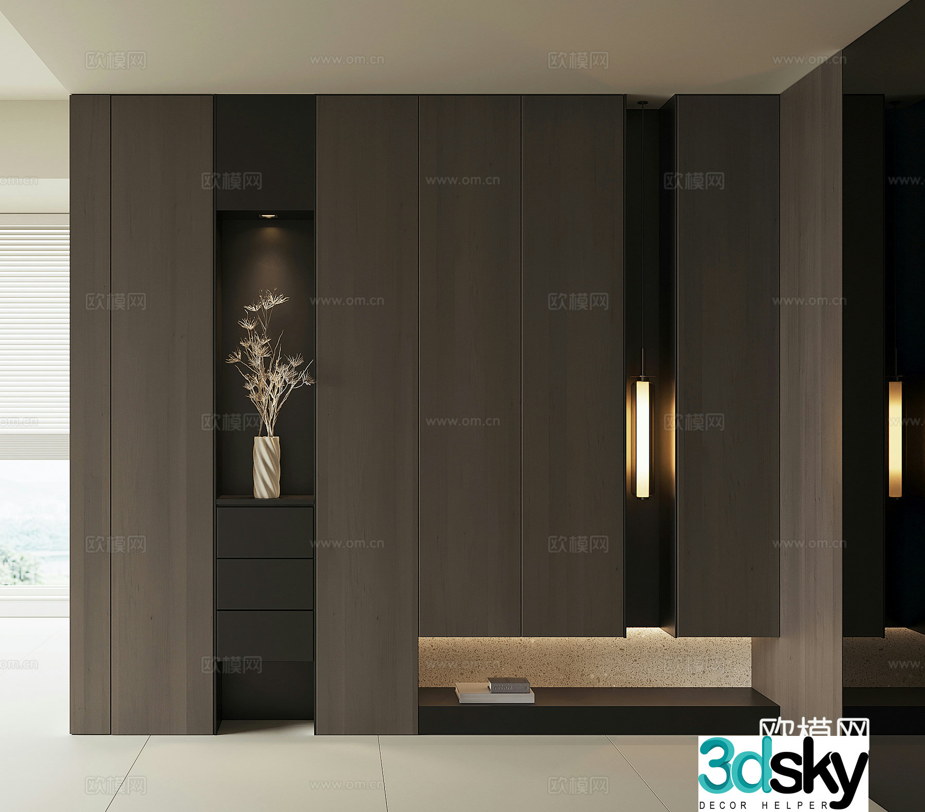 Modern entrance entrance door cabinet 3D model