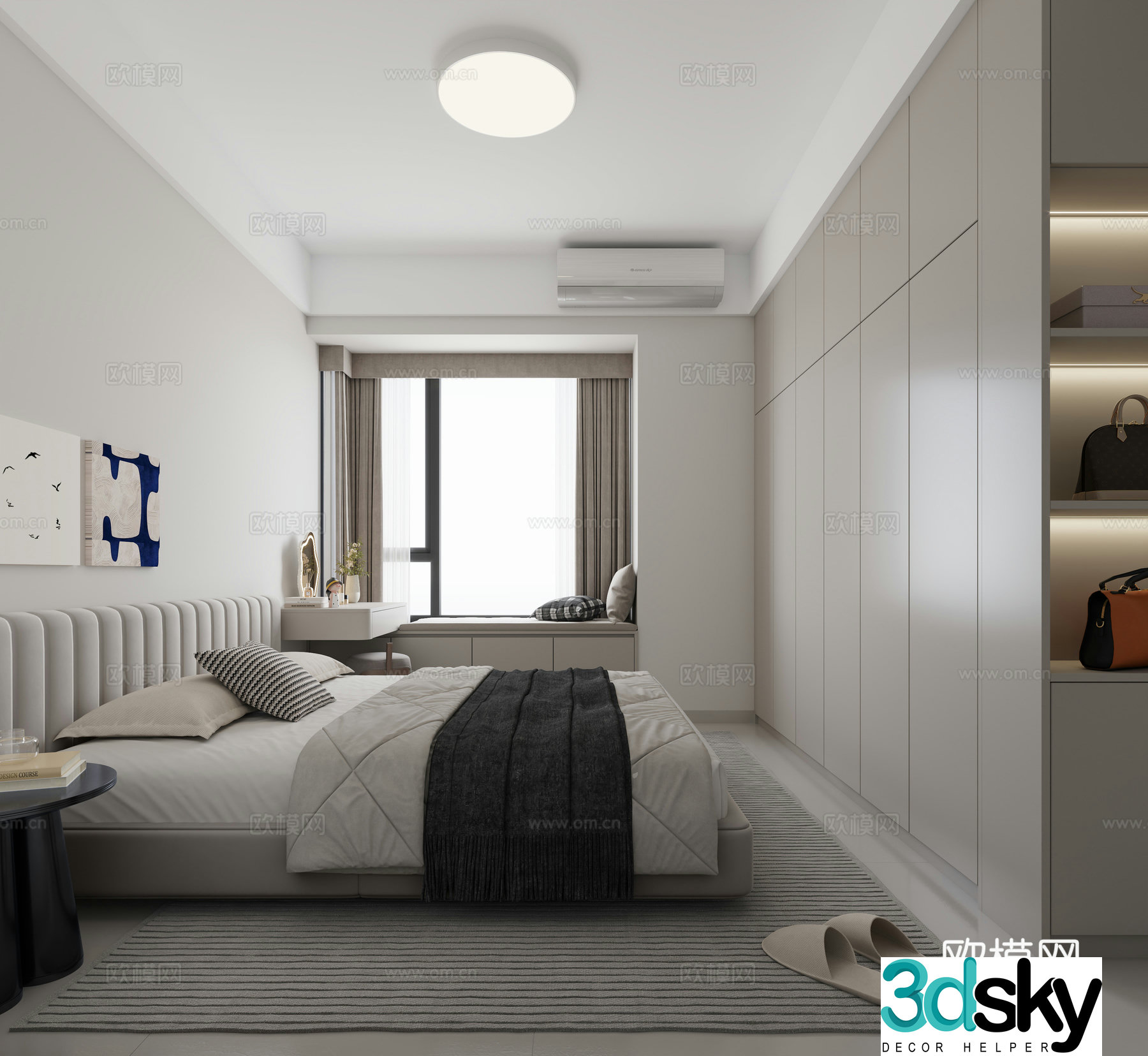 Small apartment master bedroom 3d model