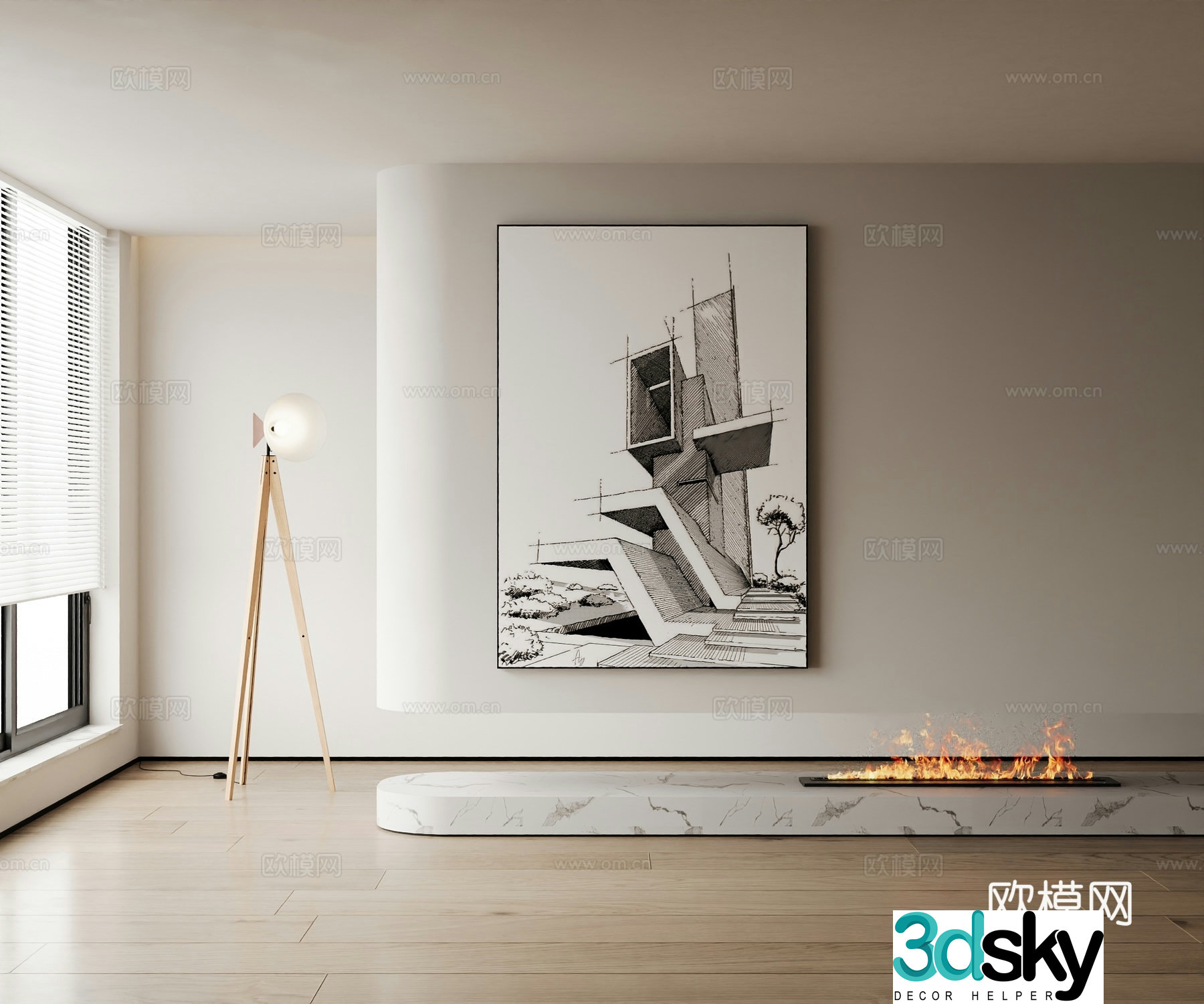 Modern decorative painting 3d model