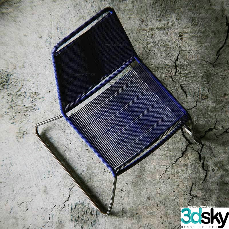 Modern and extremely simple chair rattan single chair minimalist dining chair industrial style single chair woven chair 3d model