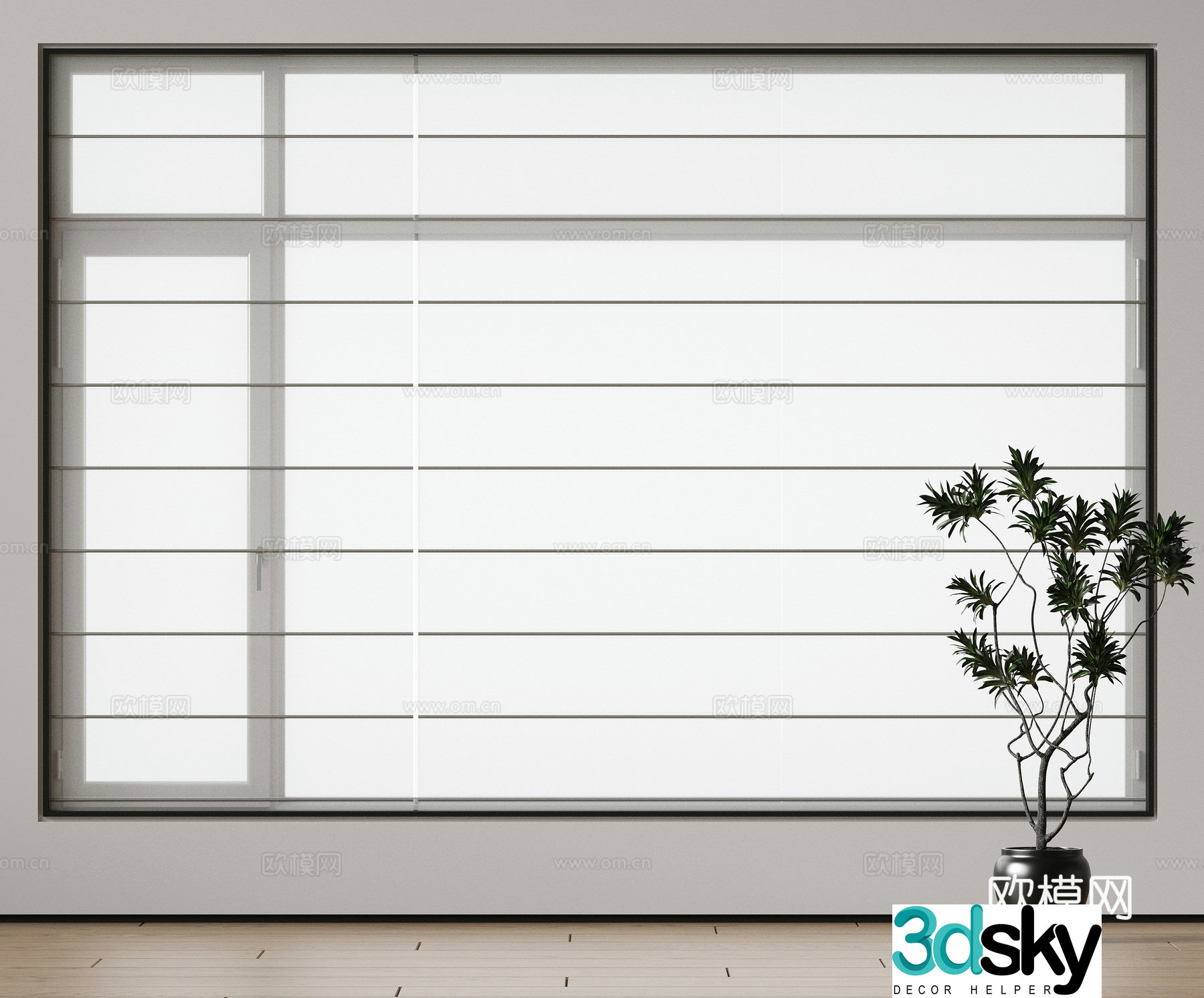 Modern Venetian blinds Roman curtains Dream curtains Curtains Honeycomb Curtains Shangri-La curtains 3D model