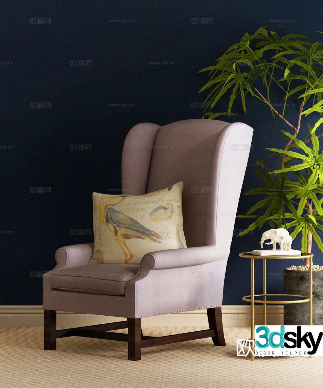 Single American casual sofa American casual sofa 3D model
