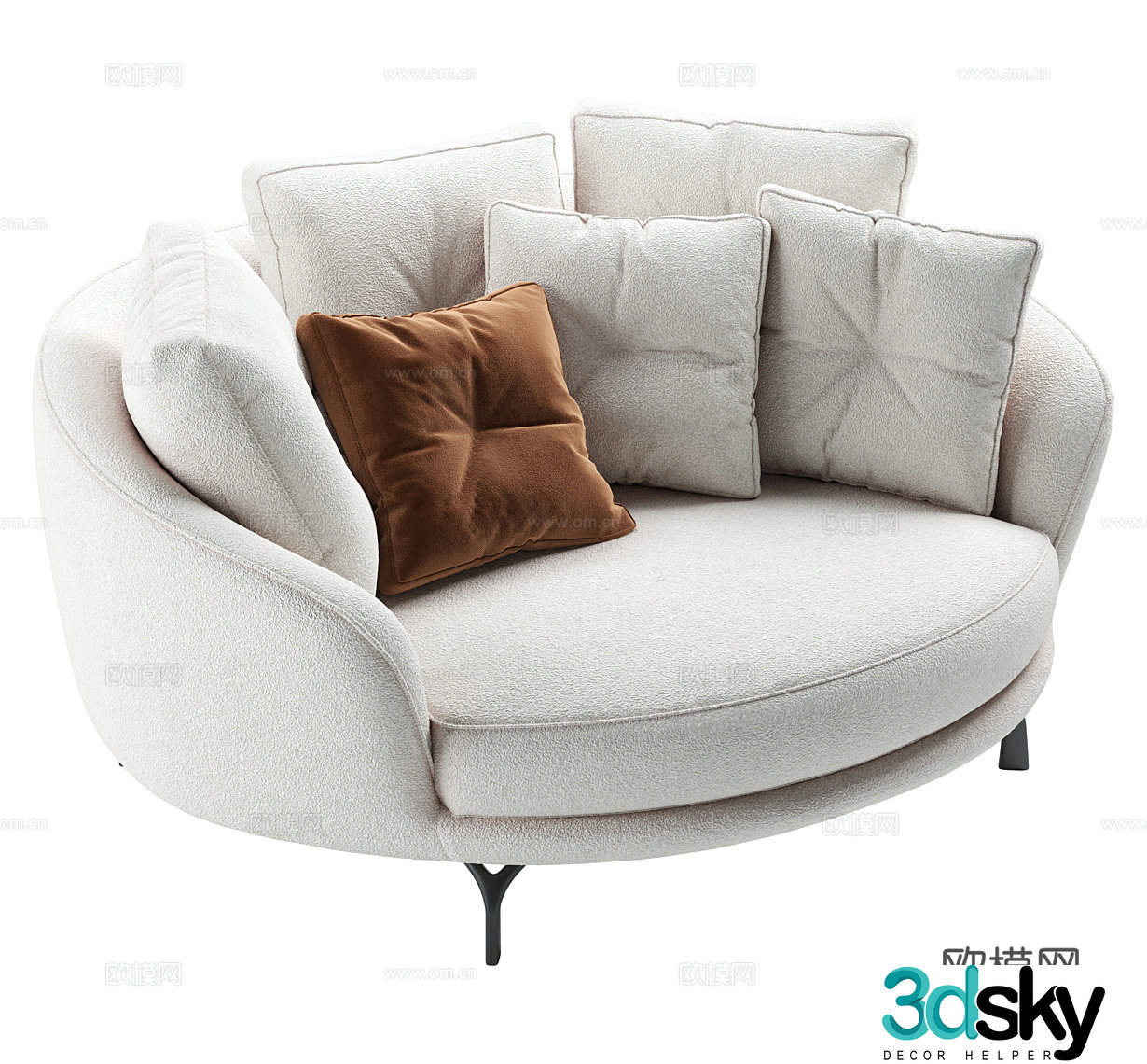 Fabric single sofa Fabric lazy sofa Fabric sofa chair Fabric sofa bed Fabric single chair 3D model