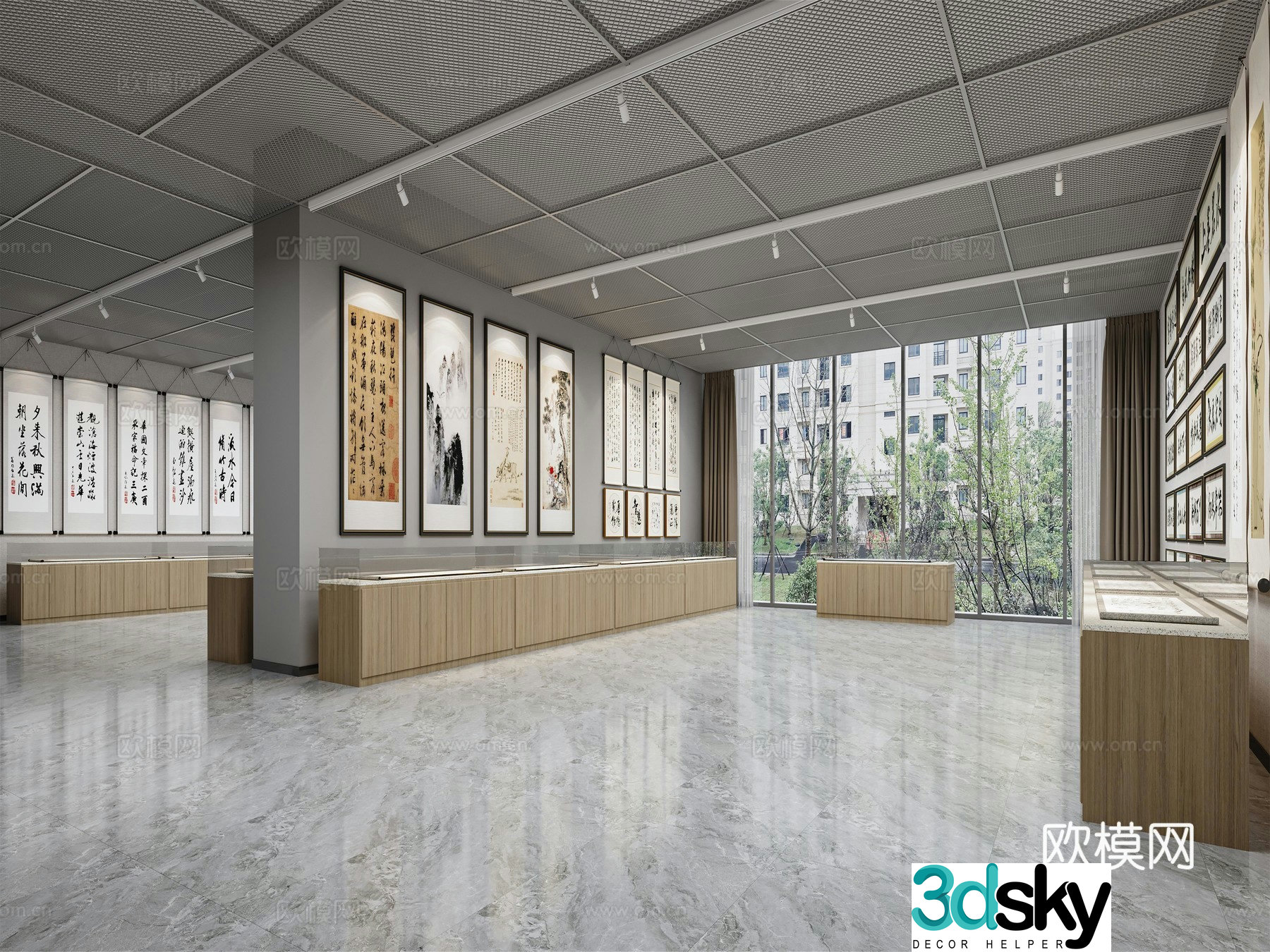 Modern Craftsman Calligraphy Museum Craftsman Spiritual Culture Museum Exhibition Hall Cultural Exhibition Hall Museum Culture 3D Model
