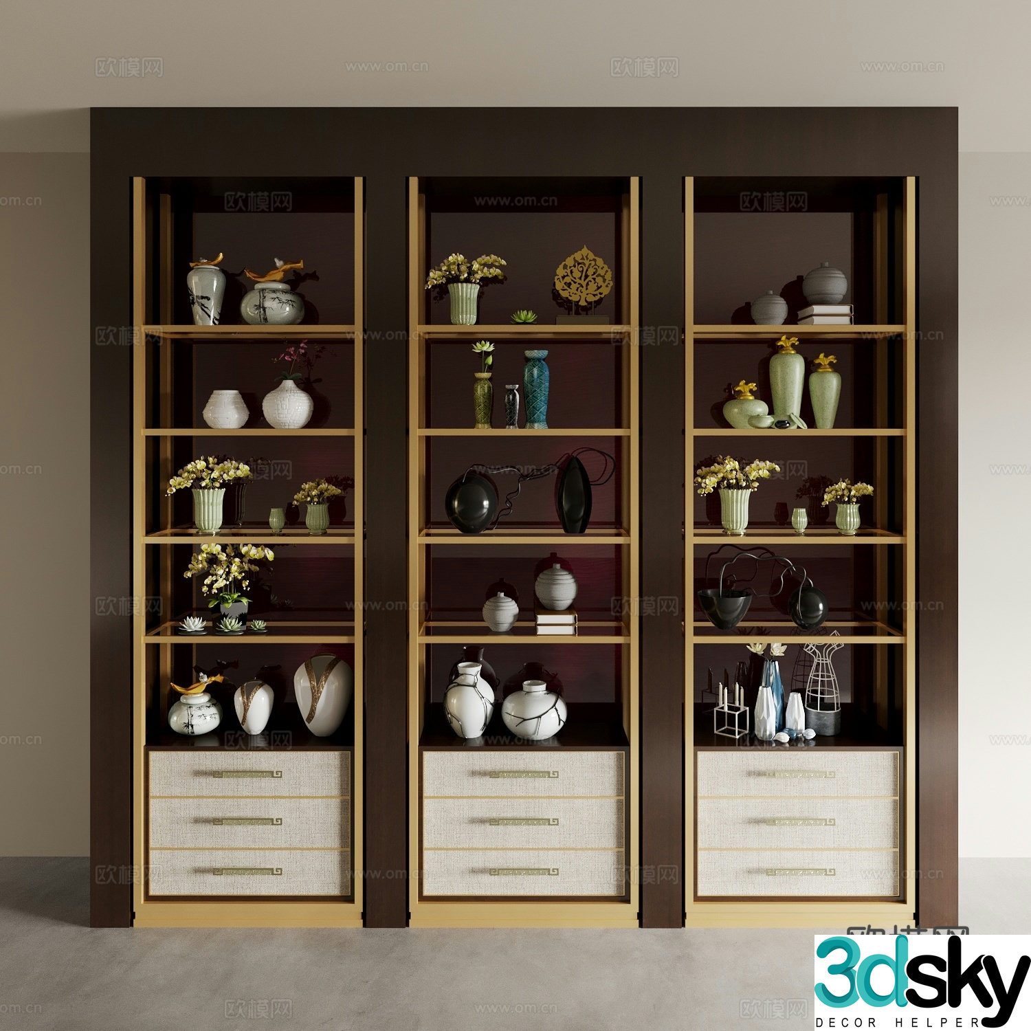 Tea cabinet bookcase display cabinet bookcase decoration cabinet bogus shelves storage cabinet wine cabinet side cabinet 3d model