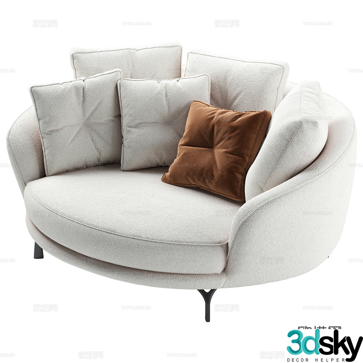 Ethos round sofa Valentini3d model