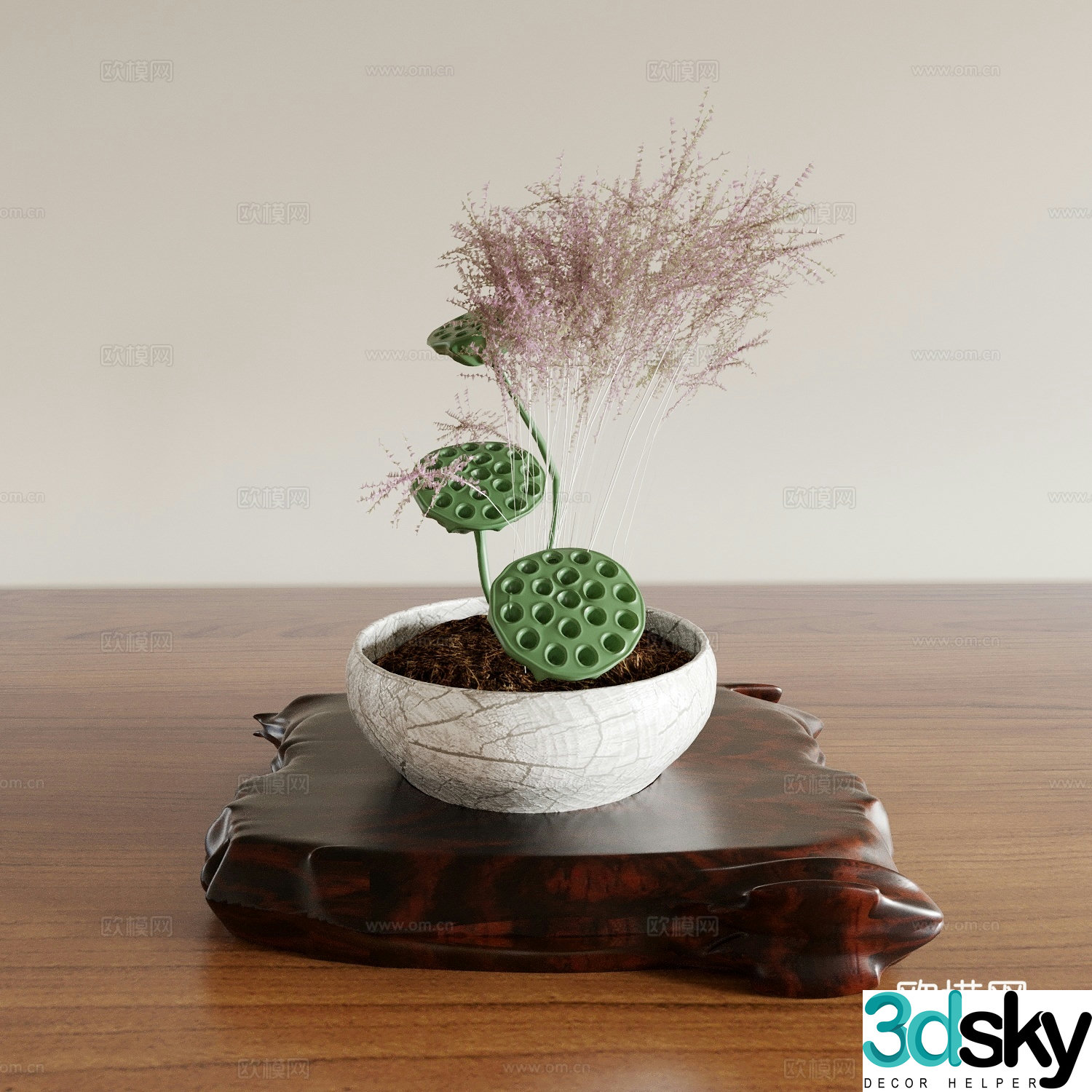 Vase Flower Art Flower Arrangement Green Plant Bonsai Pot Plant Indoor Green Plant Plant Ornament 3D Model