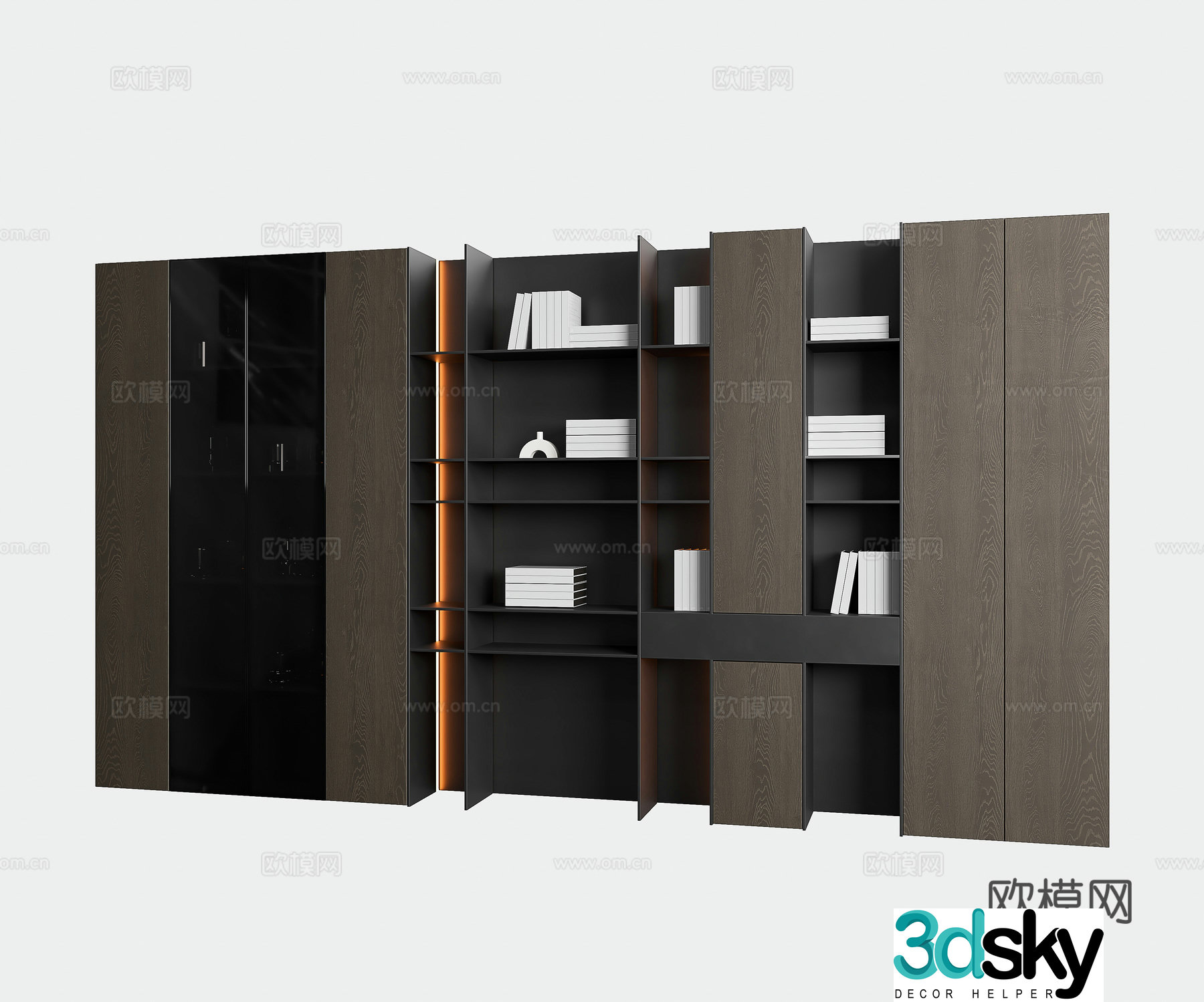 Modern bookcase Italian bookcase Living room bookcase Italian wine cabinet Modern wine cabinet Log bookcase 3D model