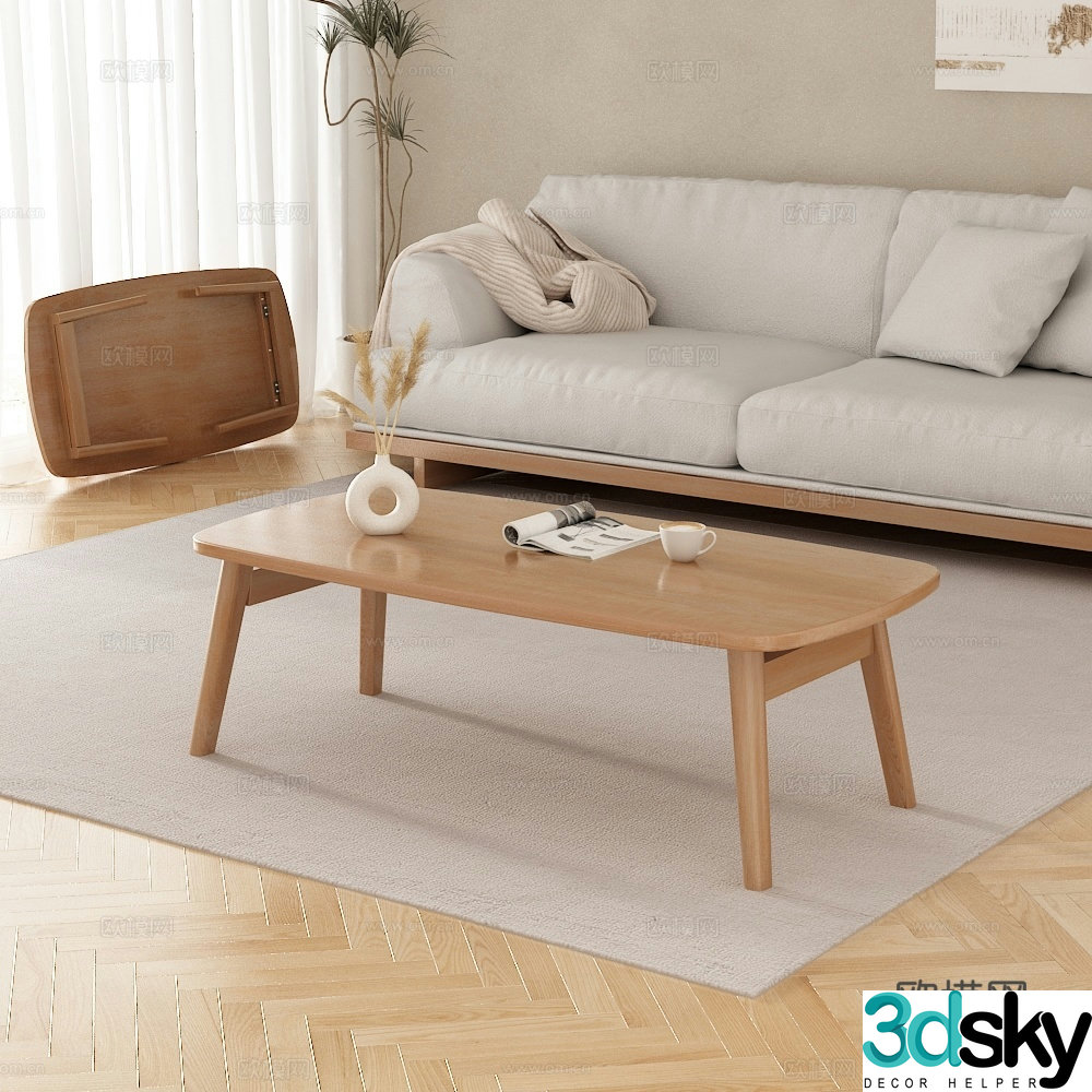 3D model of coffee table shelf