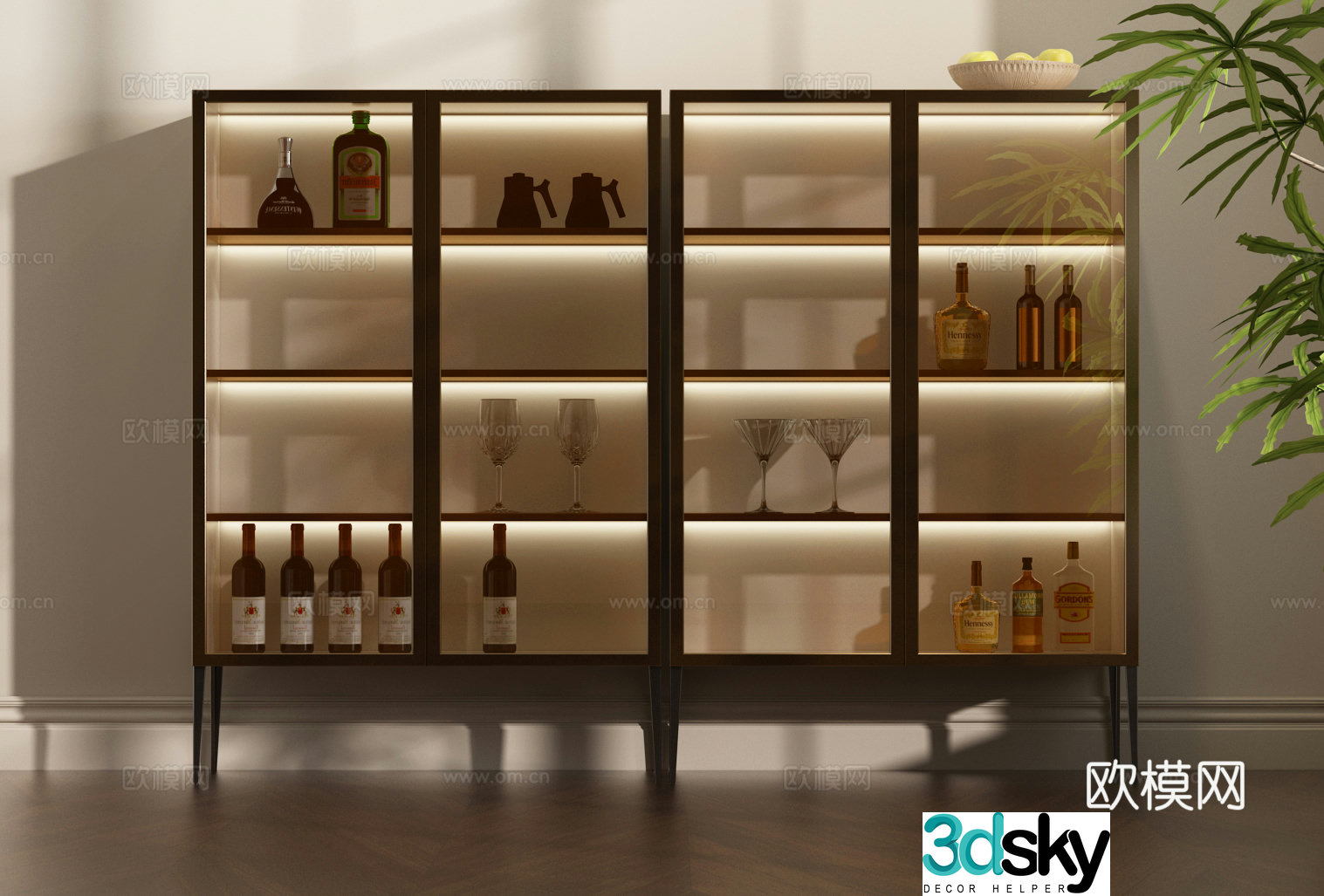 Modern wine cabinet Modern Italian decorative cabinet Italian minimalist decorative cabinet Modern side cabinet 3D model