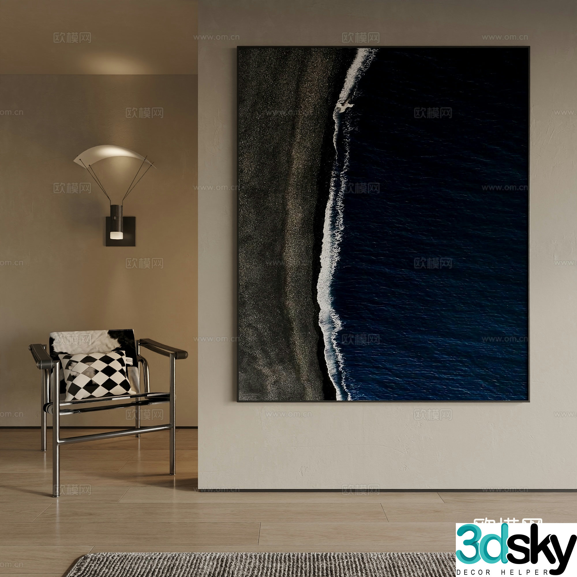 Modern decorative painting 3d model