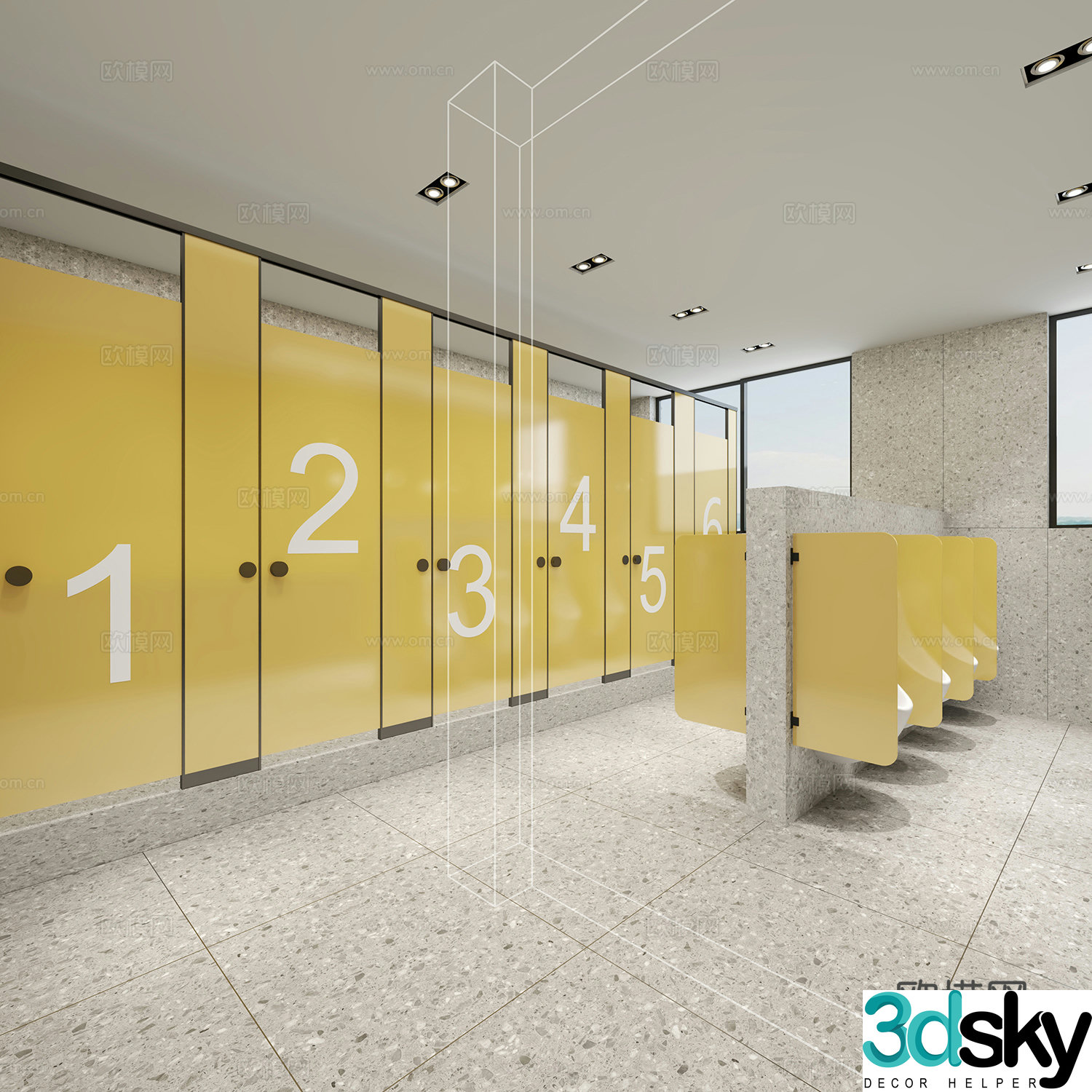 School bathroom 3d model