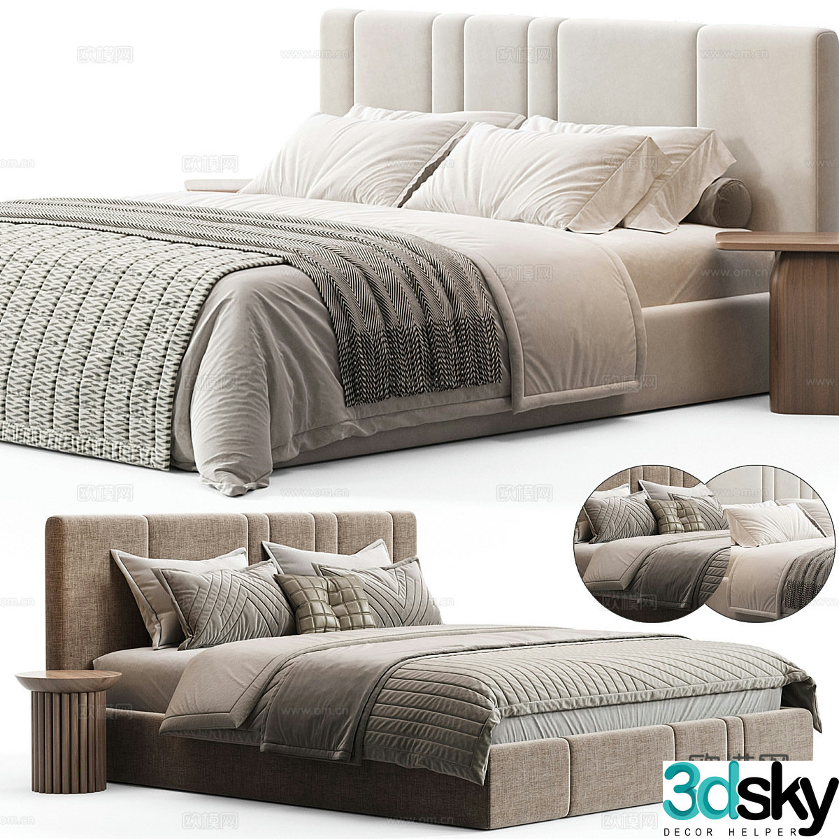 Double bed 3d model