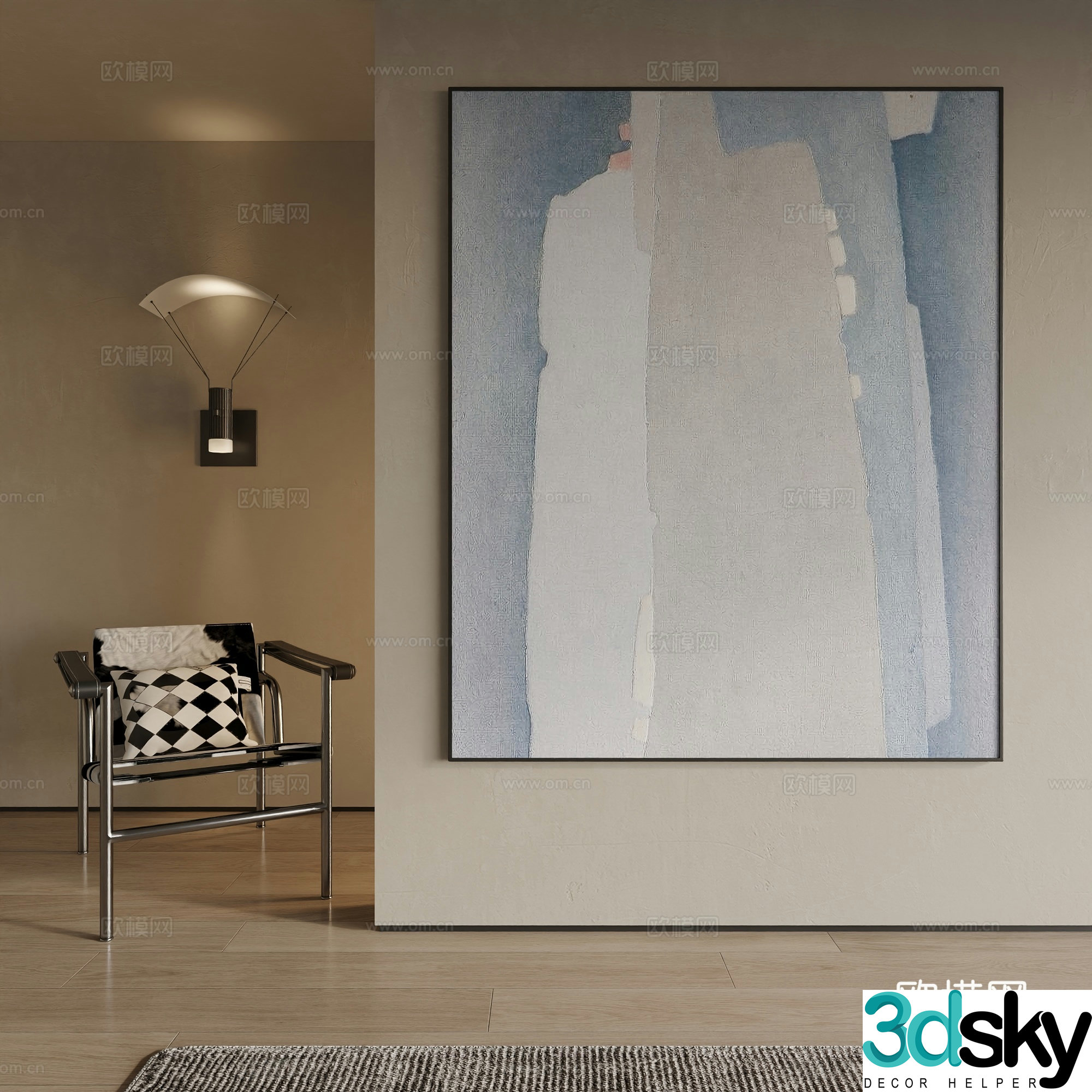 Modern decorative painting 3d model
