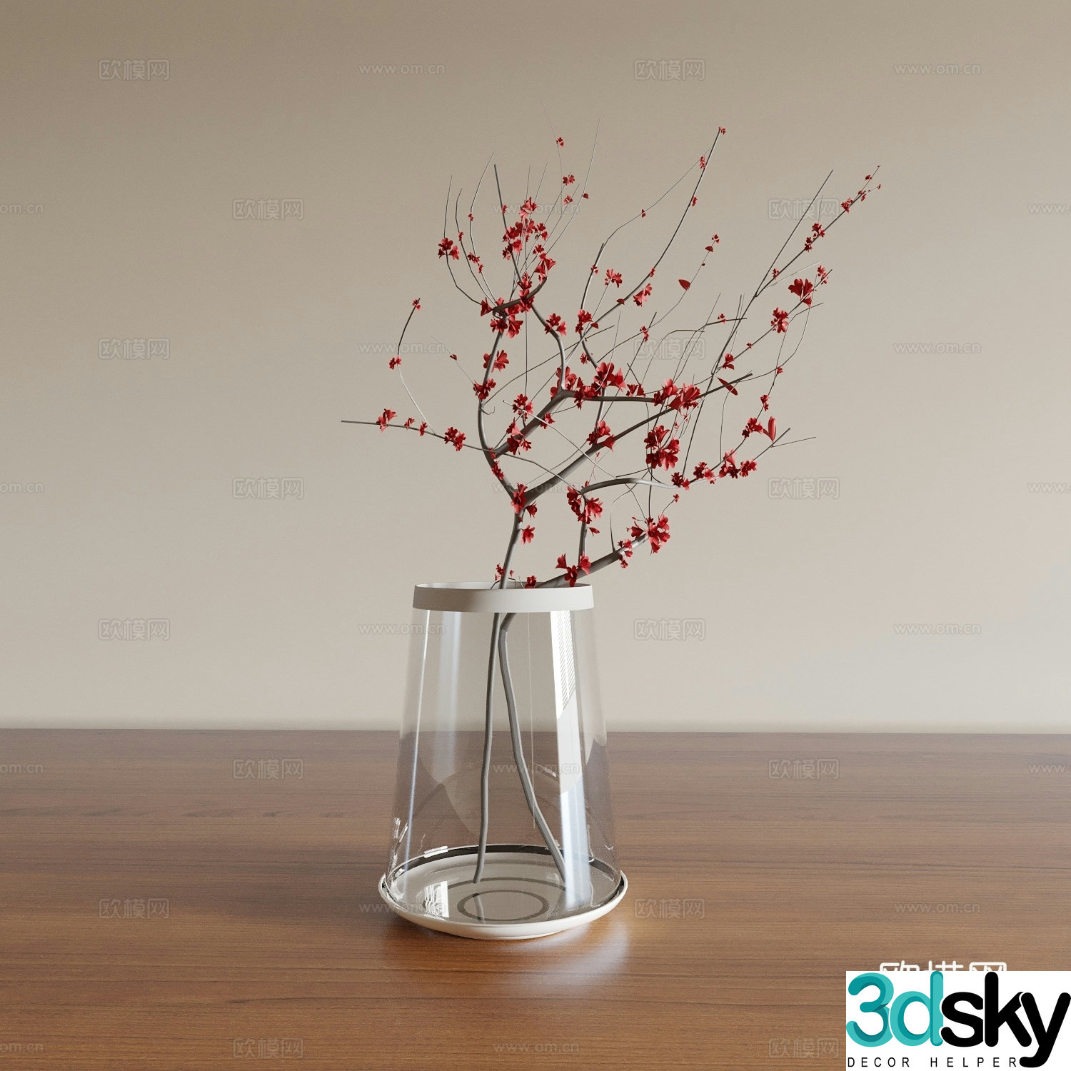 Vase Flower Art Flower Arrangement Green Plant Bonsai Pot Plant Indoor Green Plant Plant Ornament 3D Model