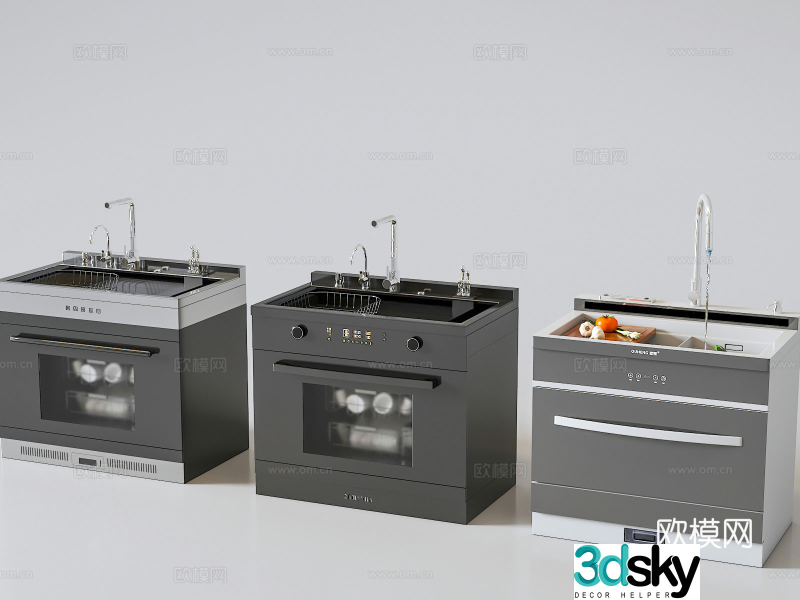 Modern integrated sink 3d model