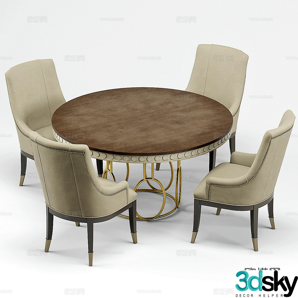 Madeline Chair Alexis Table 3D Model