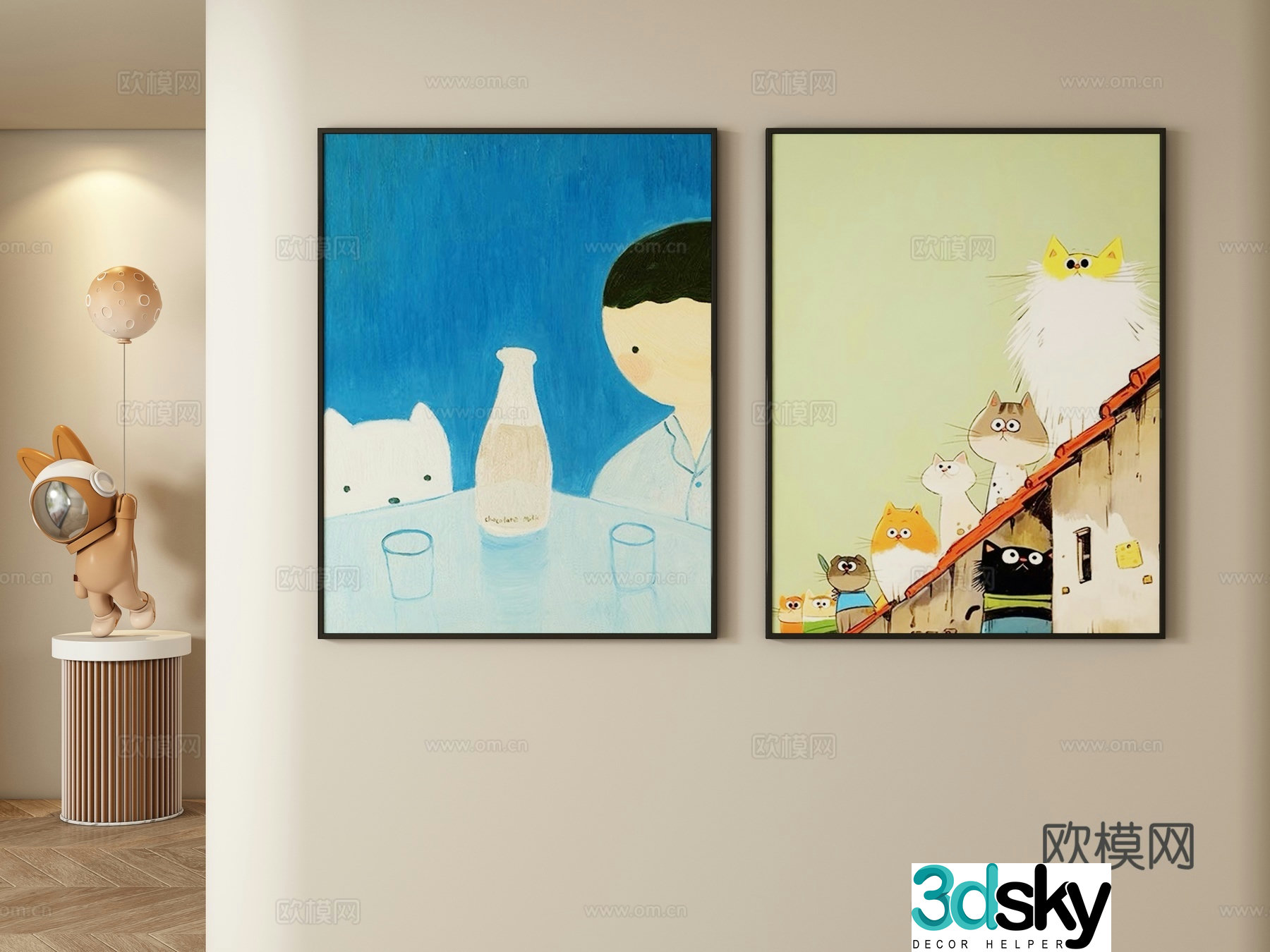 Children’s decorative paintings hanging paintings 3d model