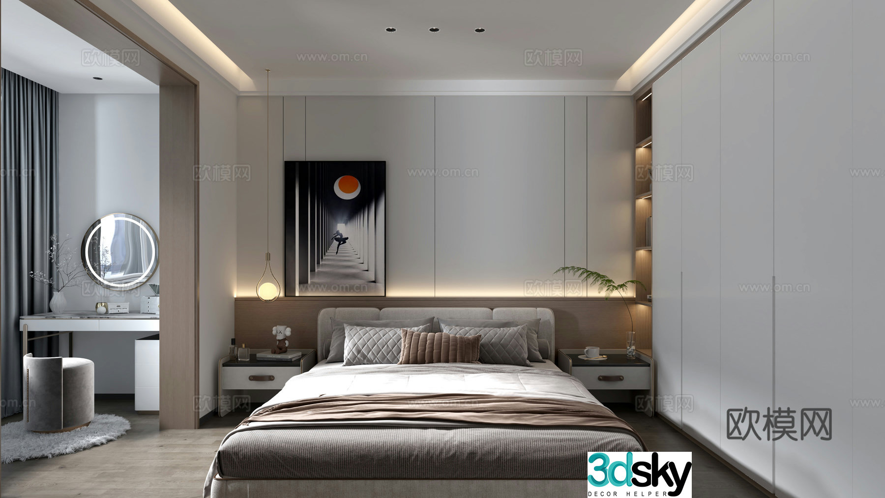 Modern bedroom master room 3d model