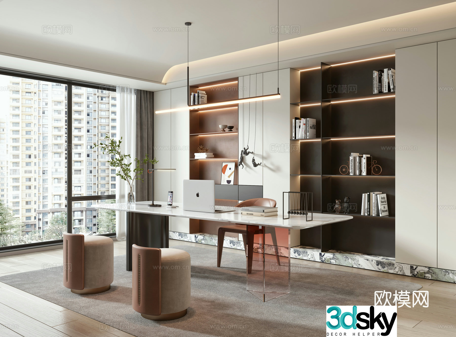 Modern study 3d model