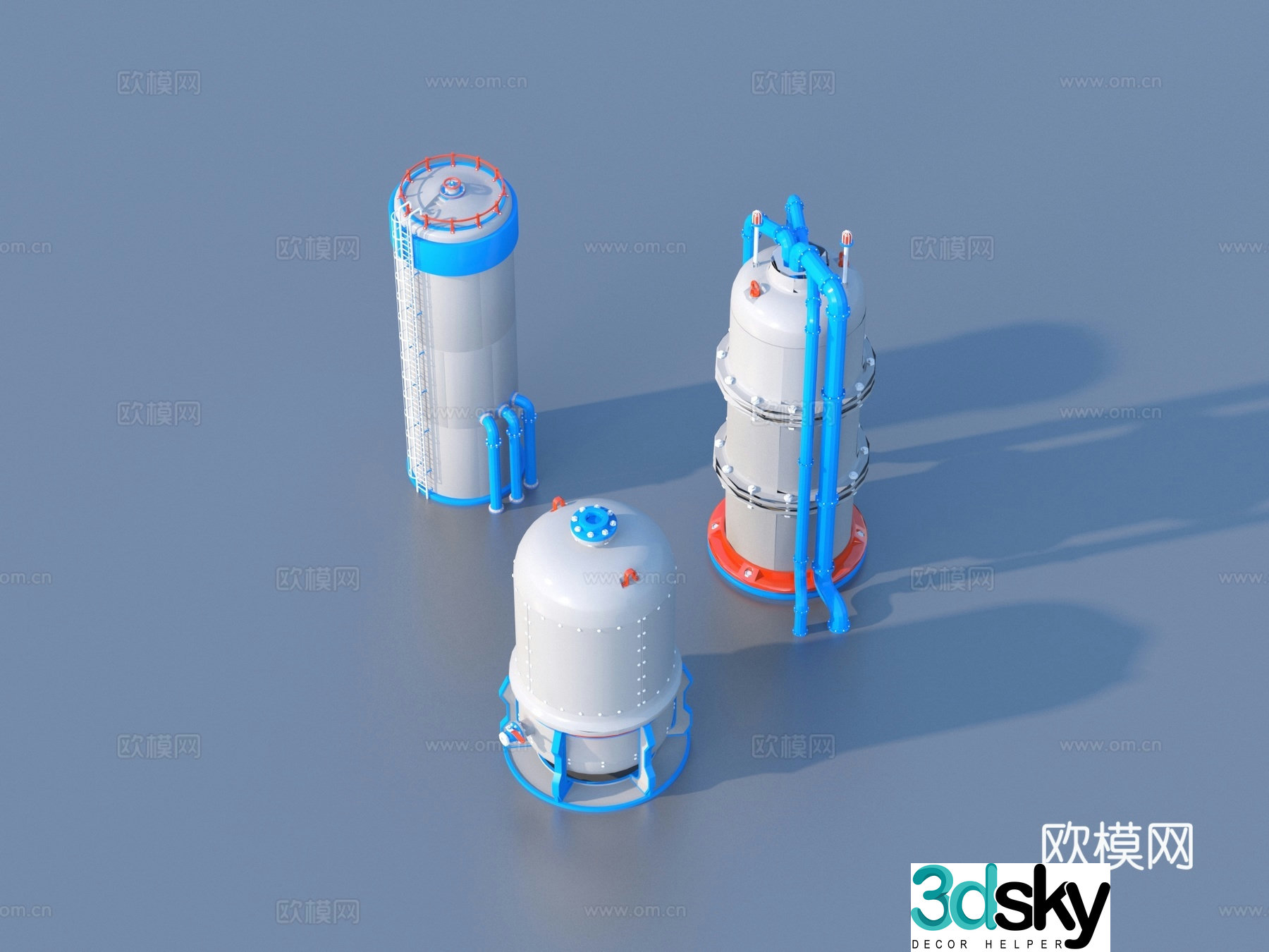 Storage tank Industrial storage tank Valve Ladder 3D model