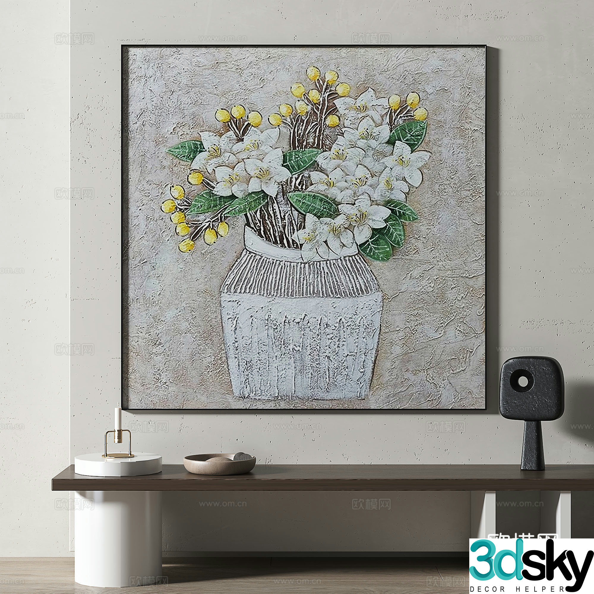 Modern retro medieval decorative painting 3d model