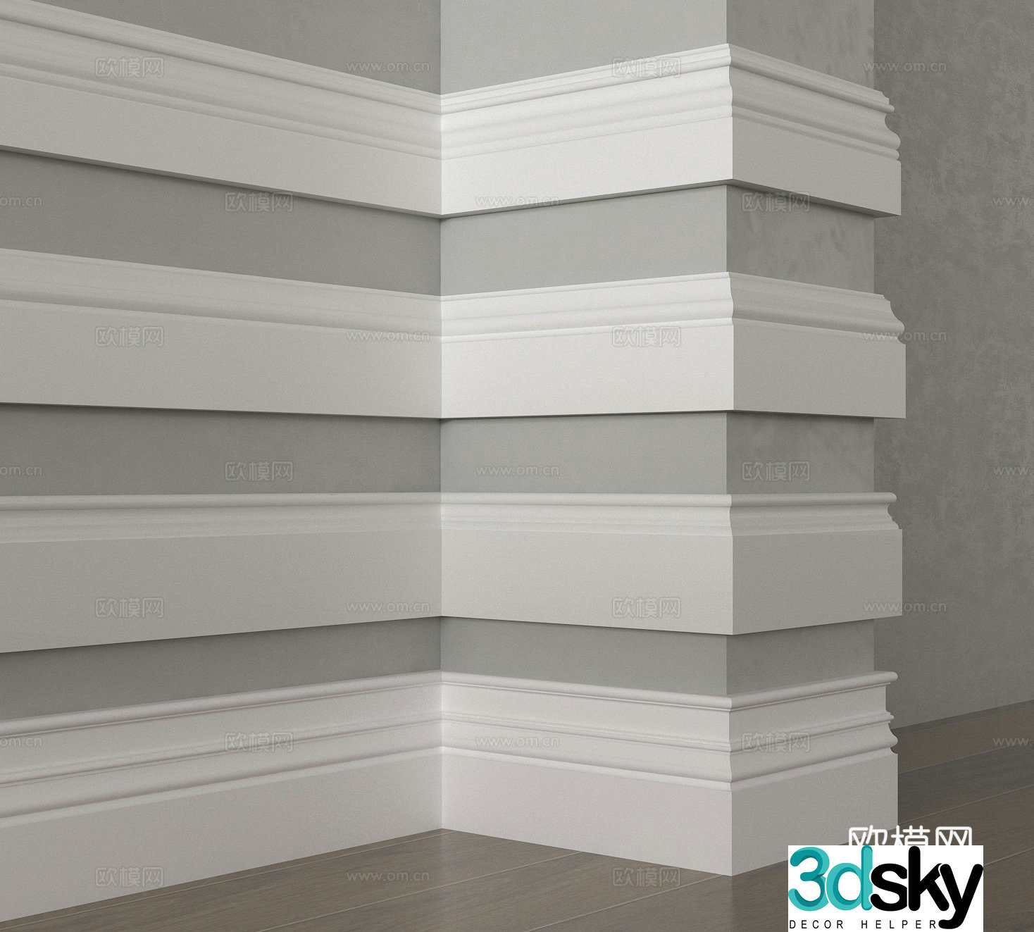 Lines skirting foot line gypsum line foot line 3d model