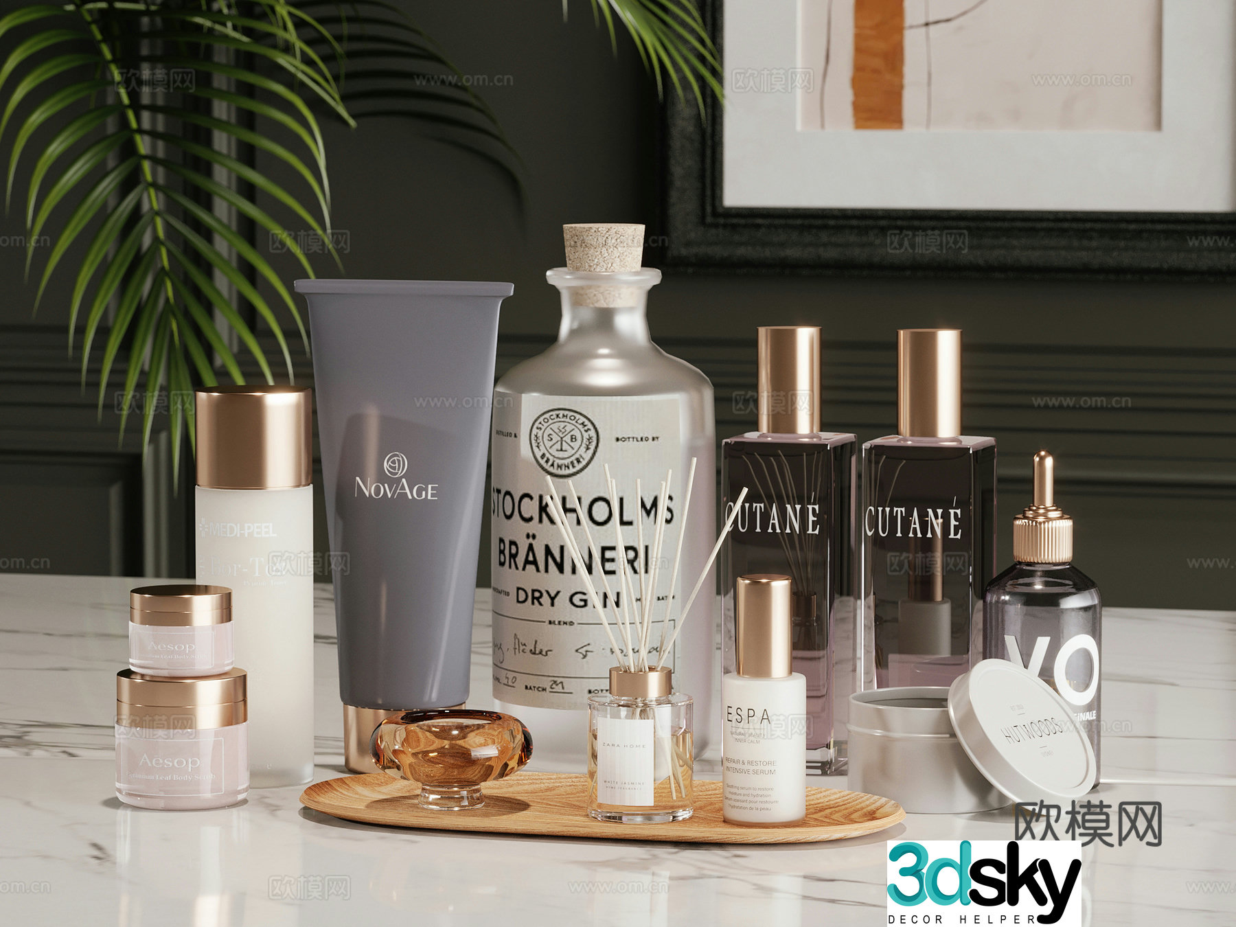 Modern cosmetics perfume 3d model
