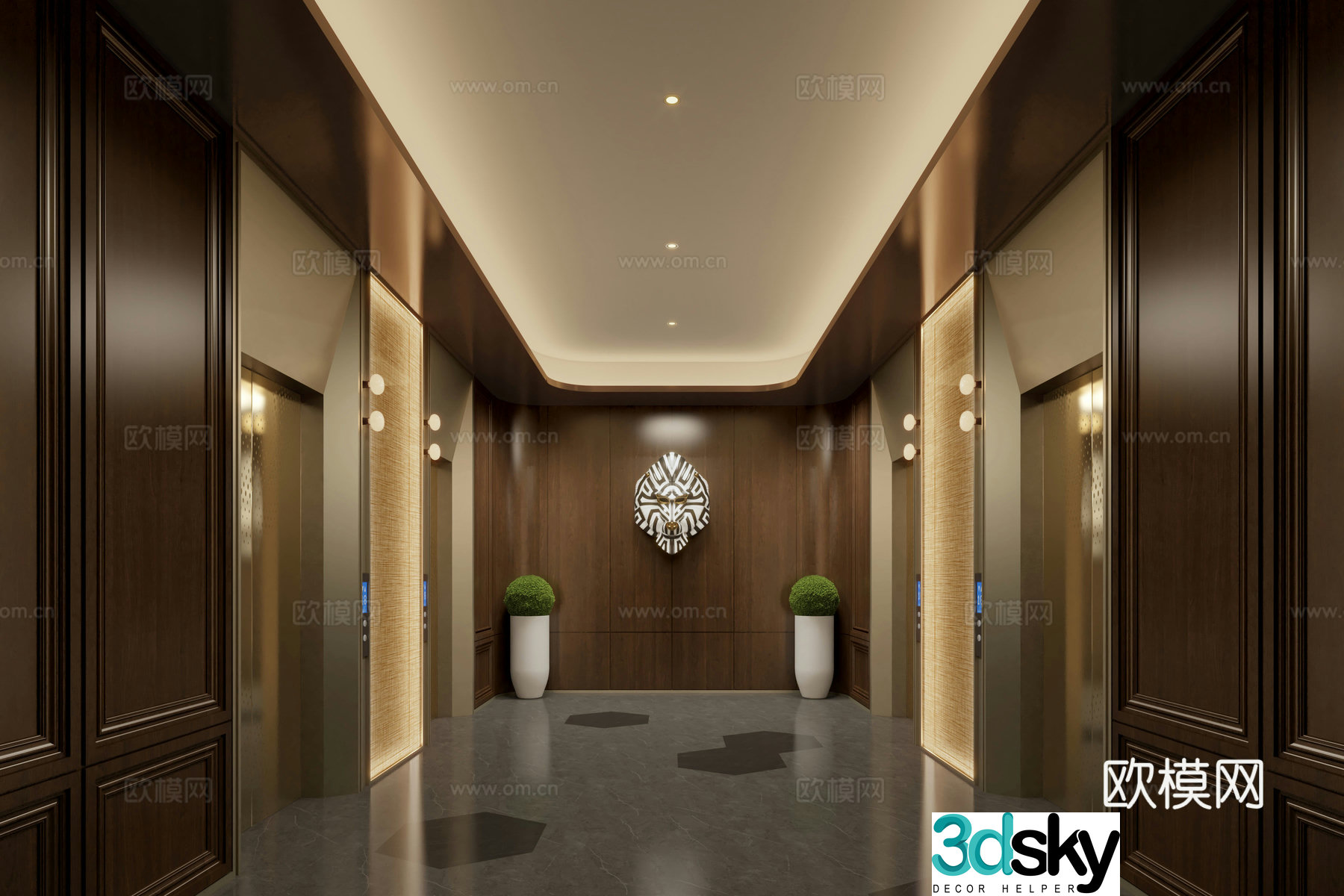 Modern hotel elevator hall club elevator hall elevator hall elevator hall aisle elevator elevator hall 3d model
