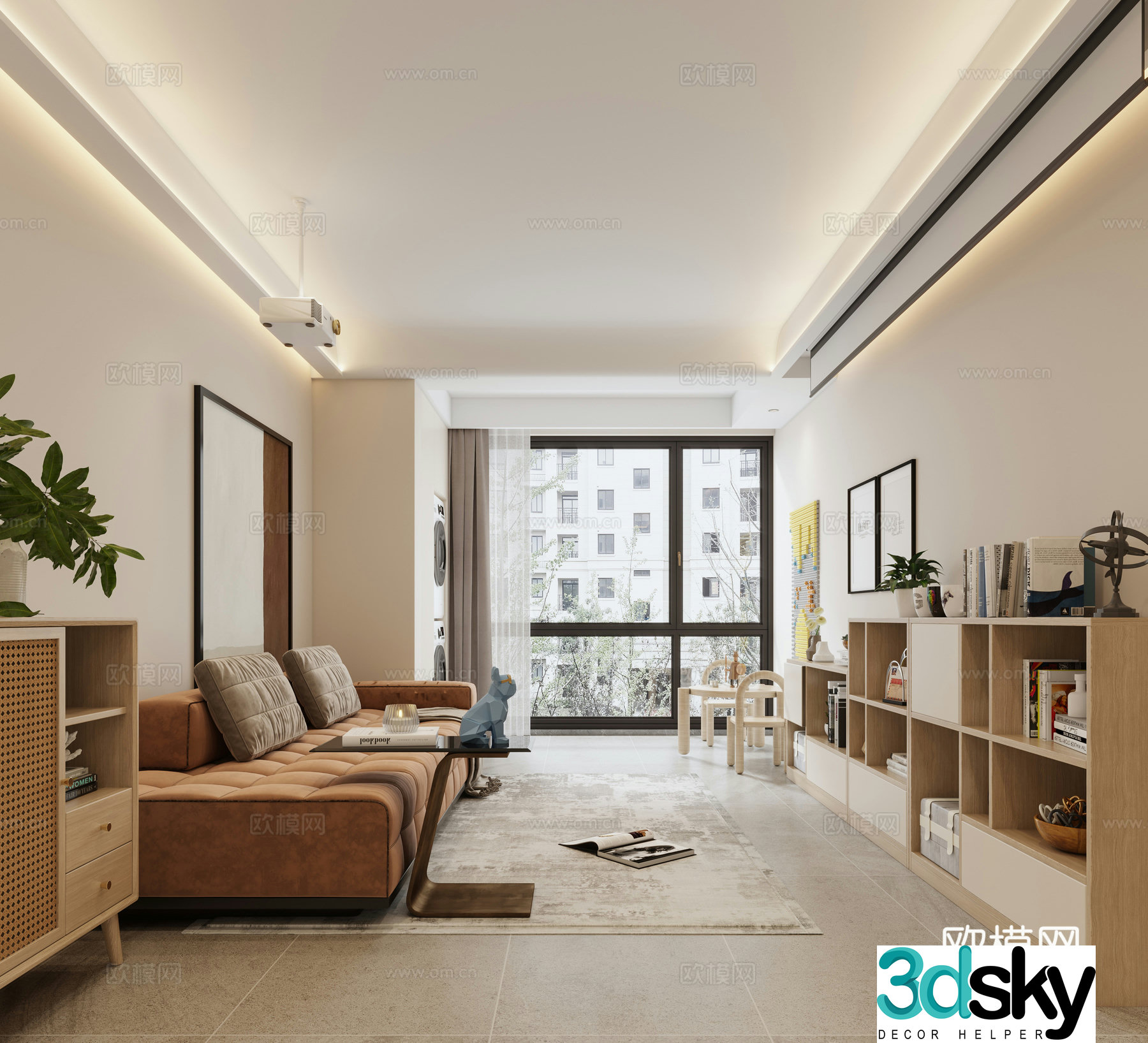 Now living and dining room 3D model