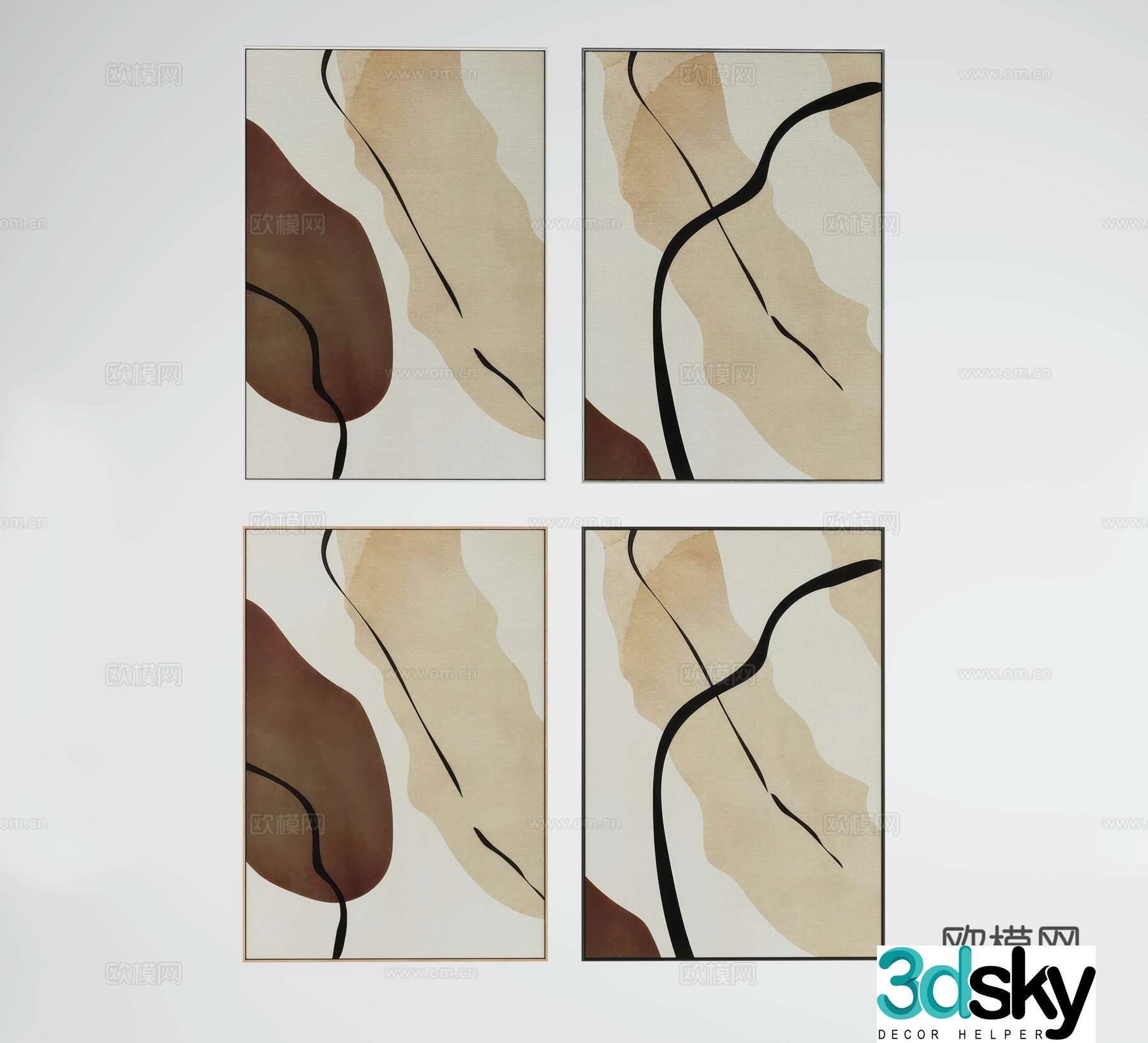 Decorative painting Hanging painting 3d model