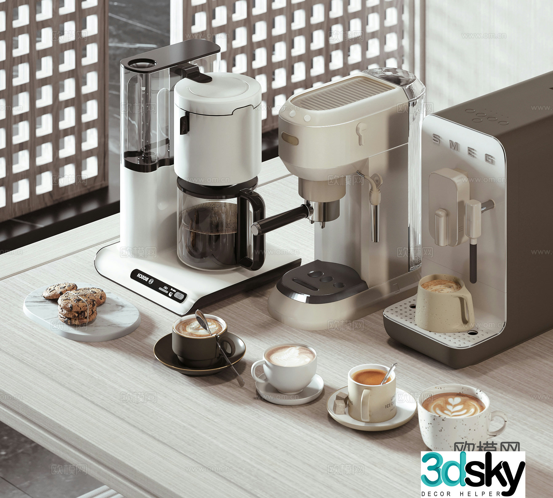 Modern coffee machine coffee cup 3d model