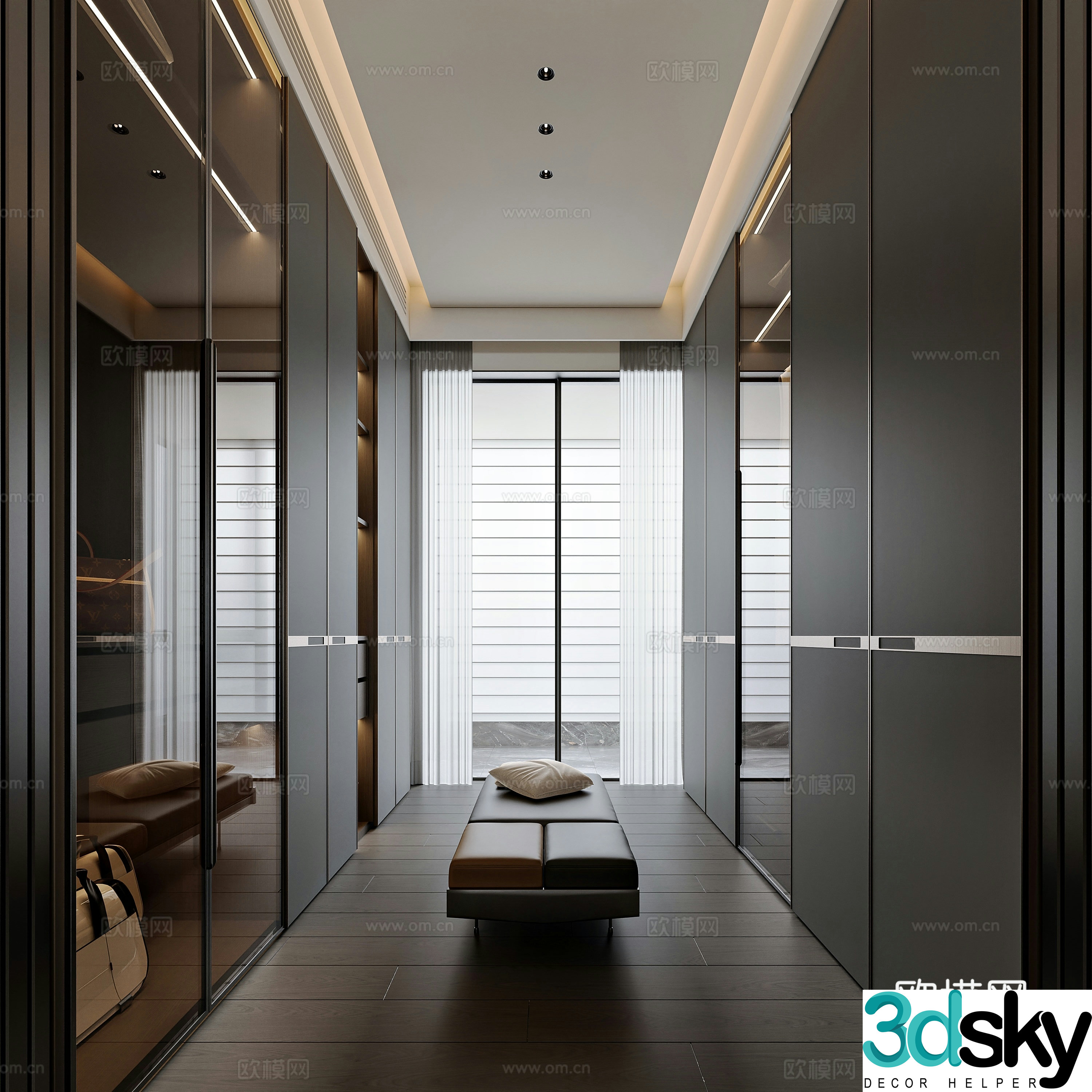 Modern style home cloakroom 3d model