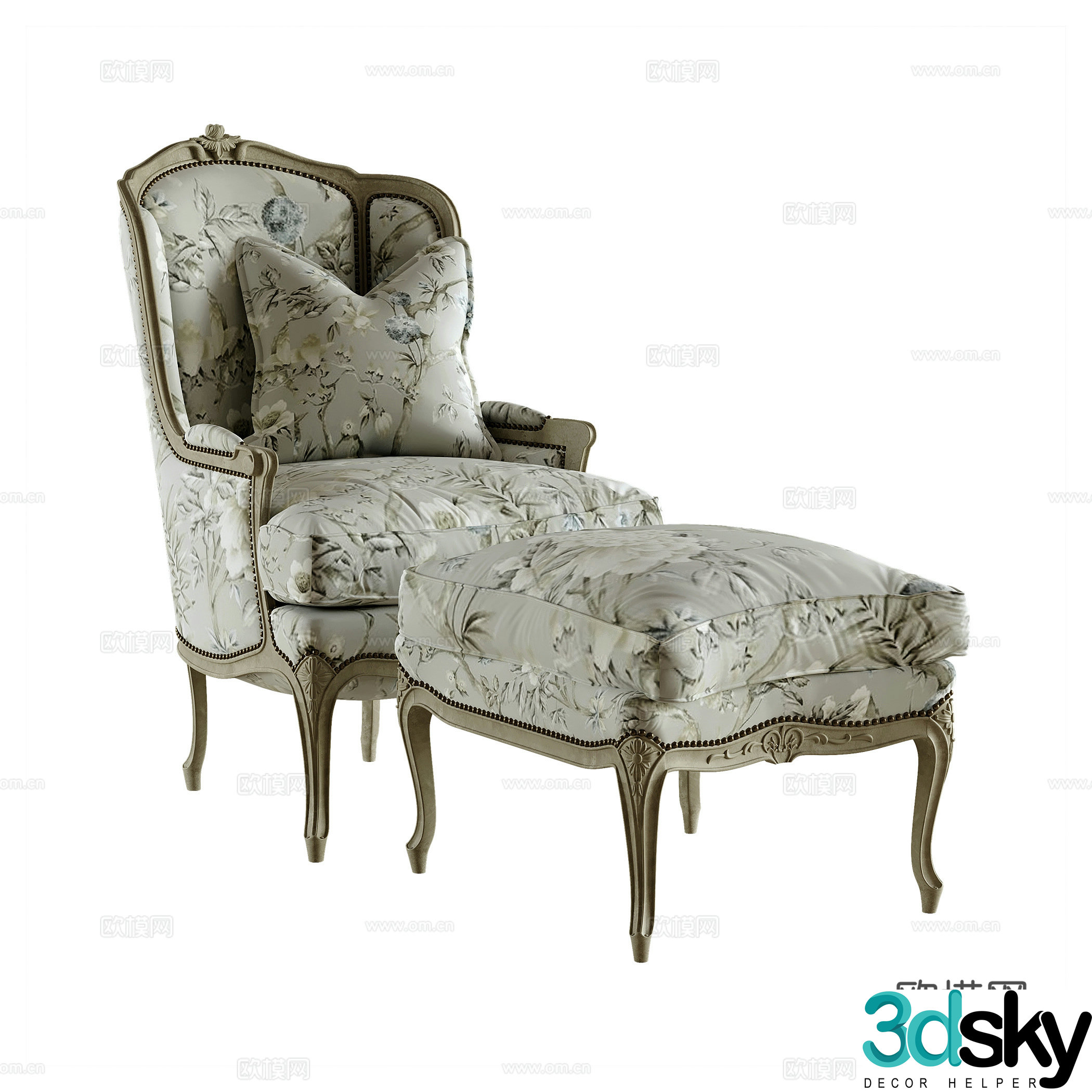 American casual chair 3d model