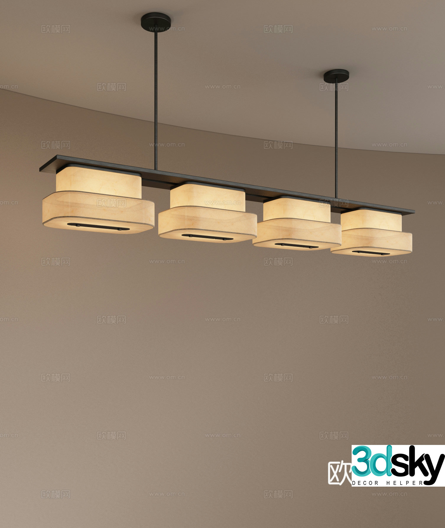 Modern bar chandeliers translucent stone chandeliers multi-head chandeliers restaurant chandeliers long chandeliers 3D model