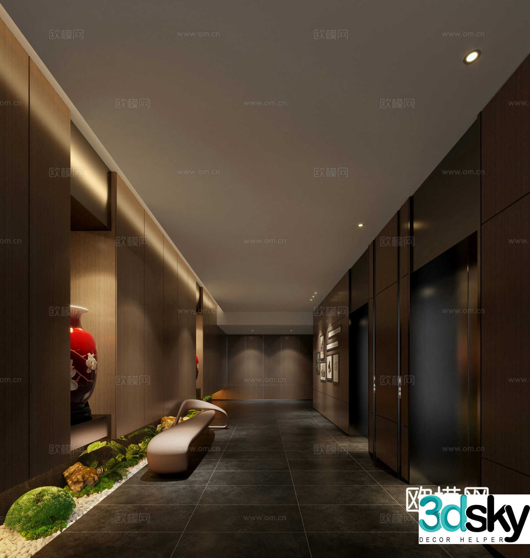 Modern hotel elevator hall club elevator hall elevator hall elevator hall aisle elevator elevator hall 3d model