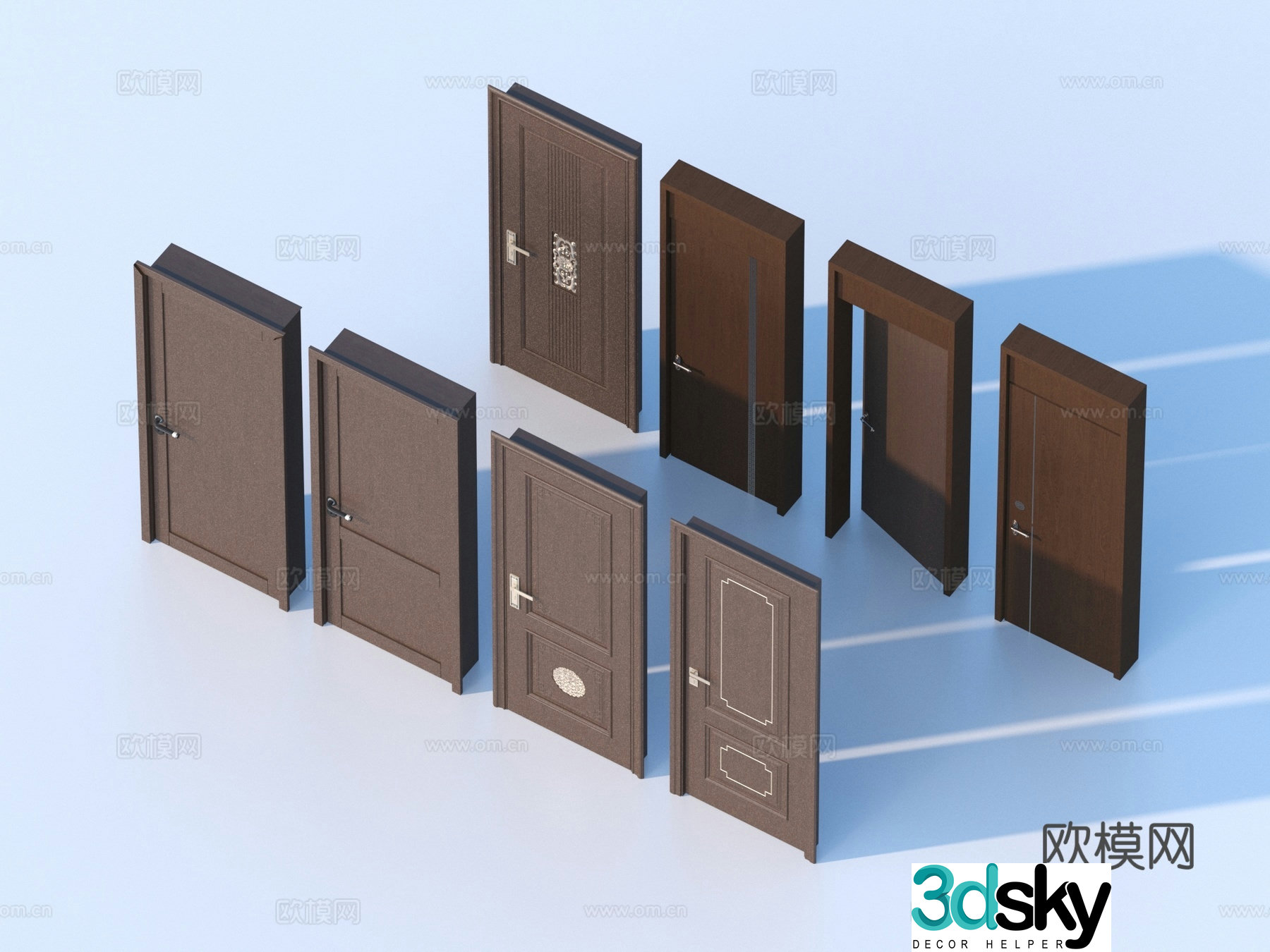 Door Door Wooden Door Single Open Door Glass Door Double Open Door 3D Model