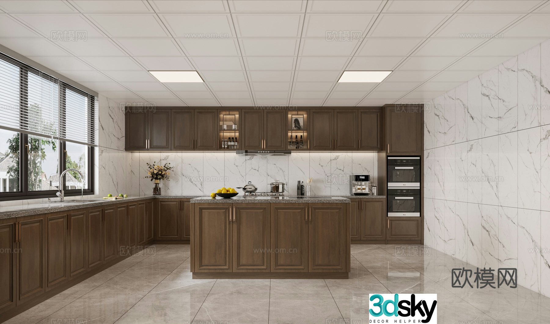 European style kitchen 3d model