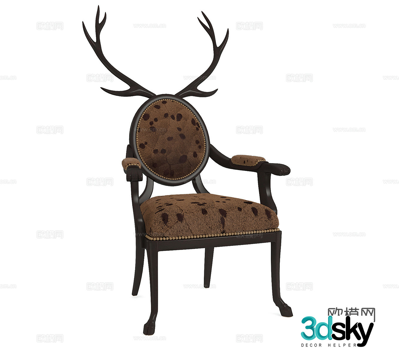 Special-shaped leisure chair Fabric leisure chair Antler leisure chair Antler single chair Fabric single chair Model 3D model