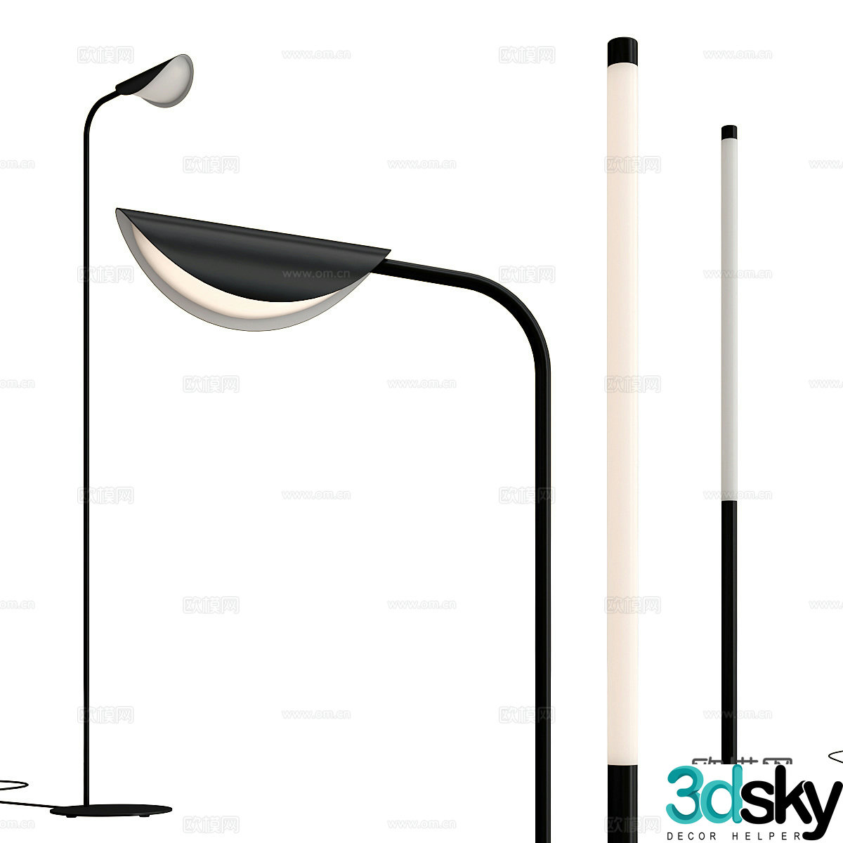 Modern Italian metal floor lamp 3d model