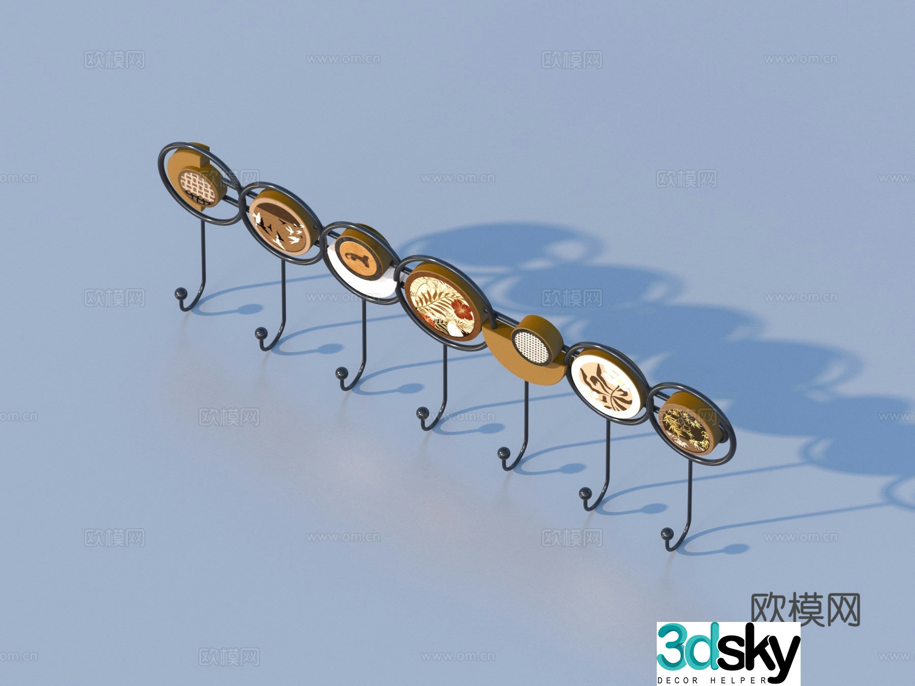 Clothes hook hardware sketch 3d model