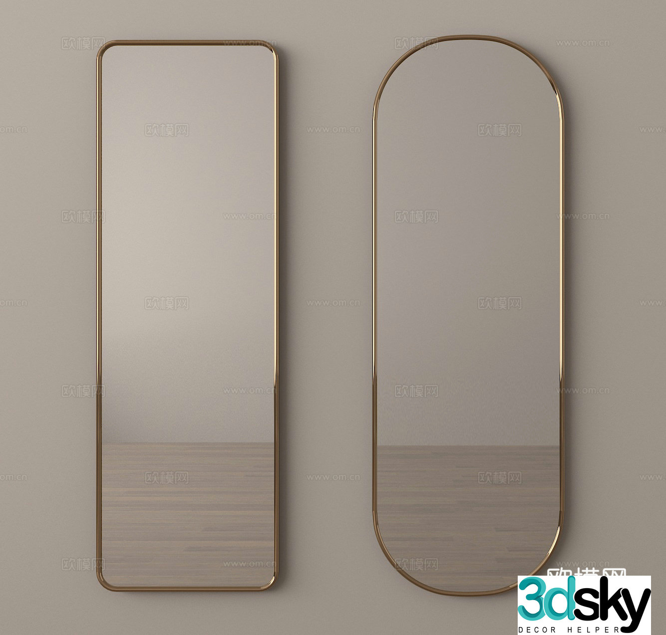 Mirror Full-body Mirror Dressing Mirror 3D Model