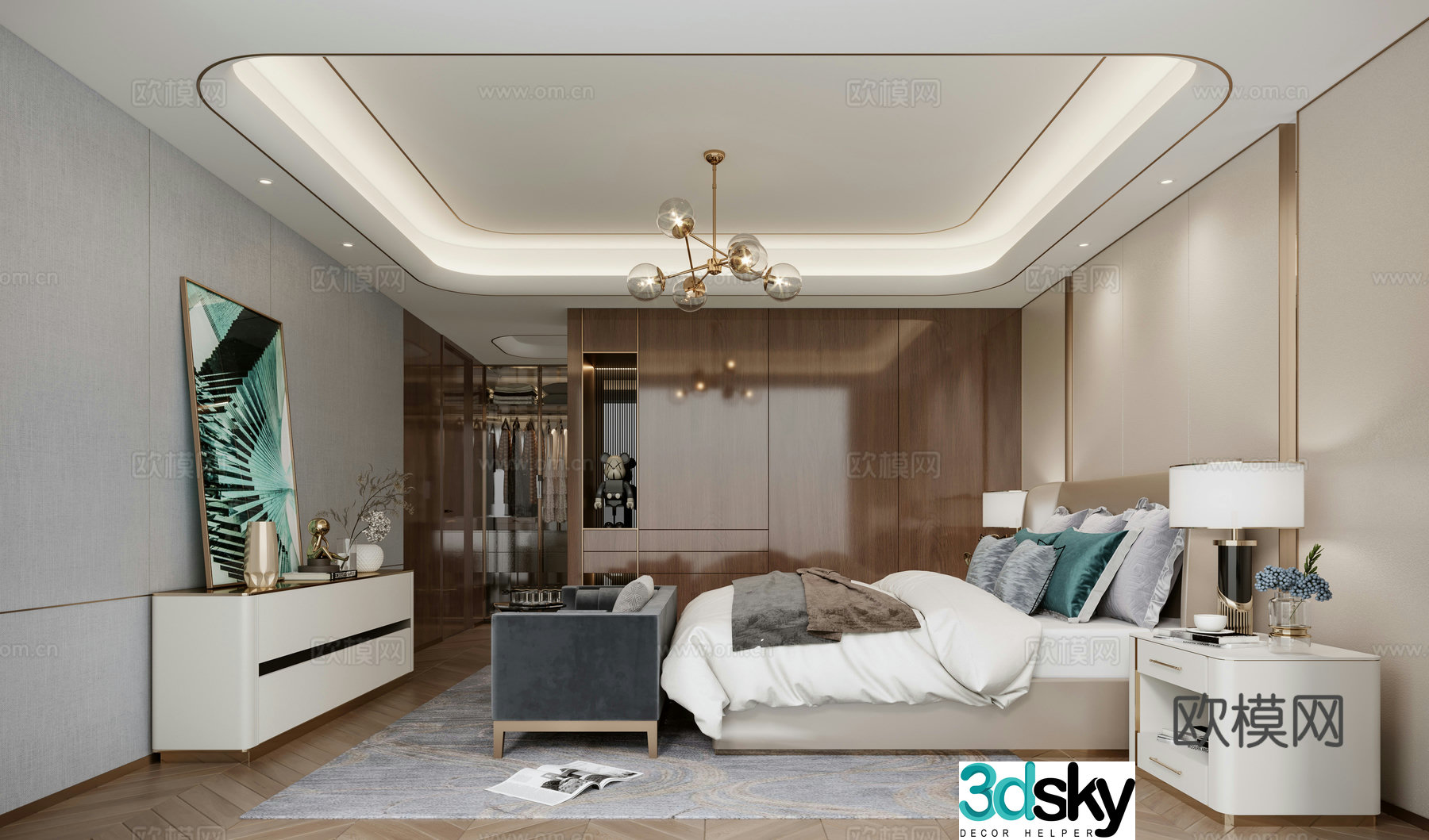 Italian bedroom 3d model