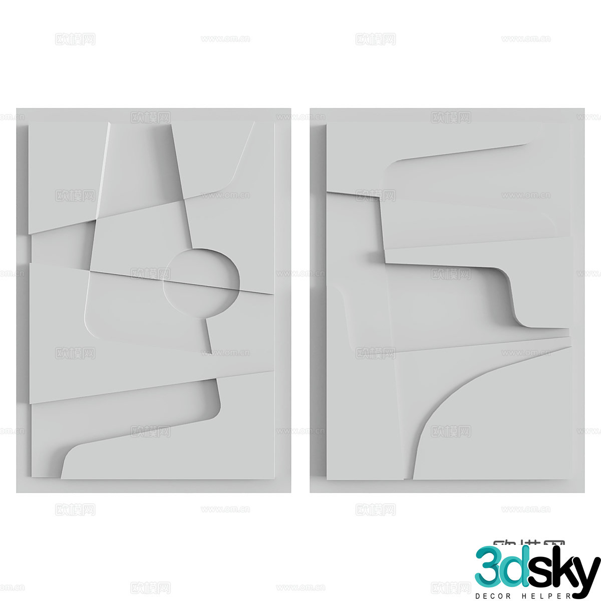 Gypsum mural decoration mural 3d model