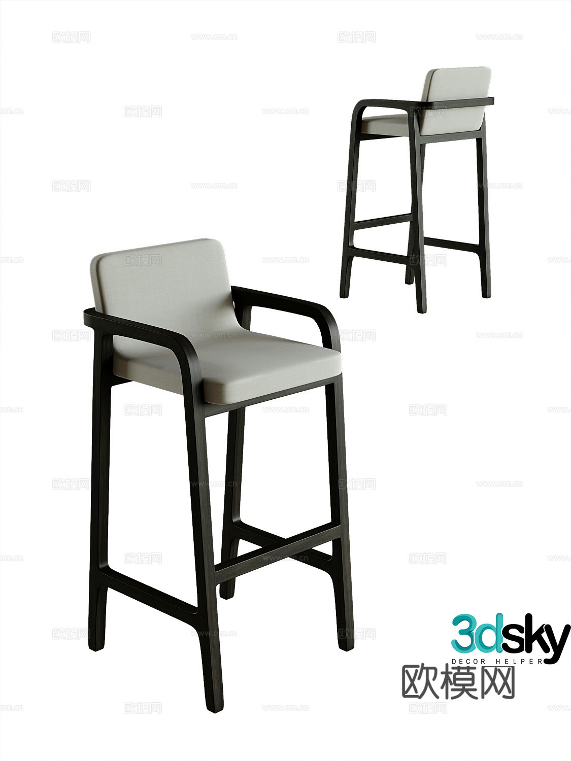 Modern bar chair 3d model